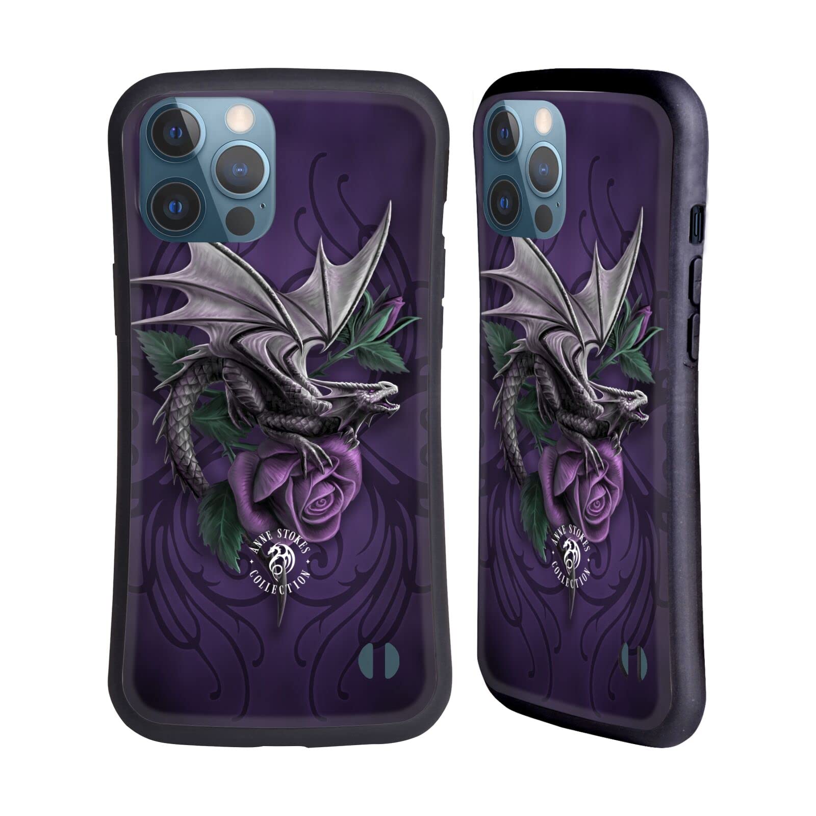 Officially Licensed Anne Stokes Beauty 2 Dragons Hybrid Case for iPhone 13 Pro Max - Gothic Fantasy Art Protective Cover for Everyday Use & Gaming Enthusiasts