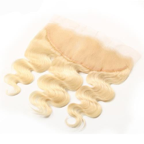 613 Body Wave Frontal Human Hair Blonde Lace Front Wig - Perfect for Daily Wear, Cosplay & Special Occasions