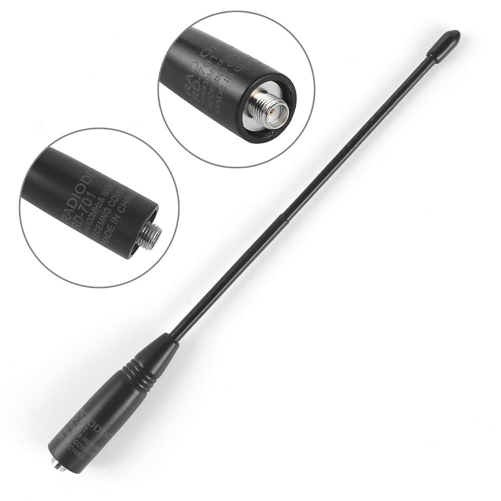 Radioddity RD 701 VHF/UHF SMA-F Dual Band High Gain Antenna - Upgraded Version of Nagoya NA 701 - Perfect for Ham Radio, Walkie Talkie & Emergency Communication