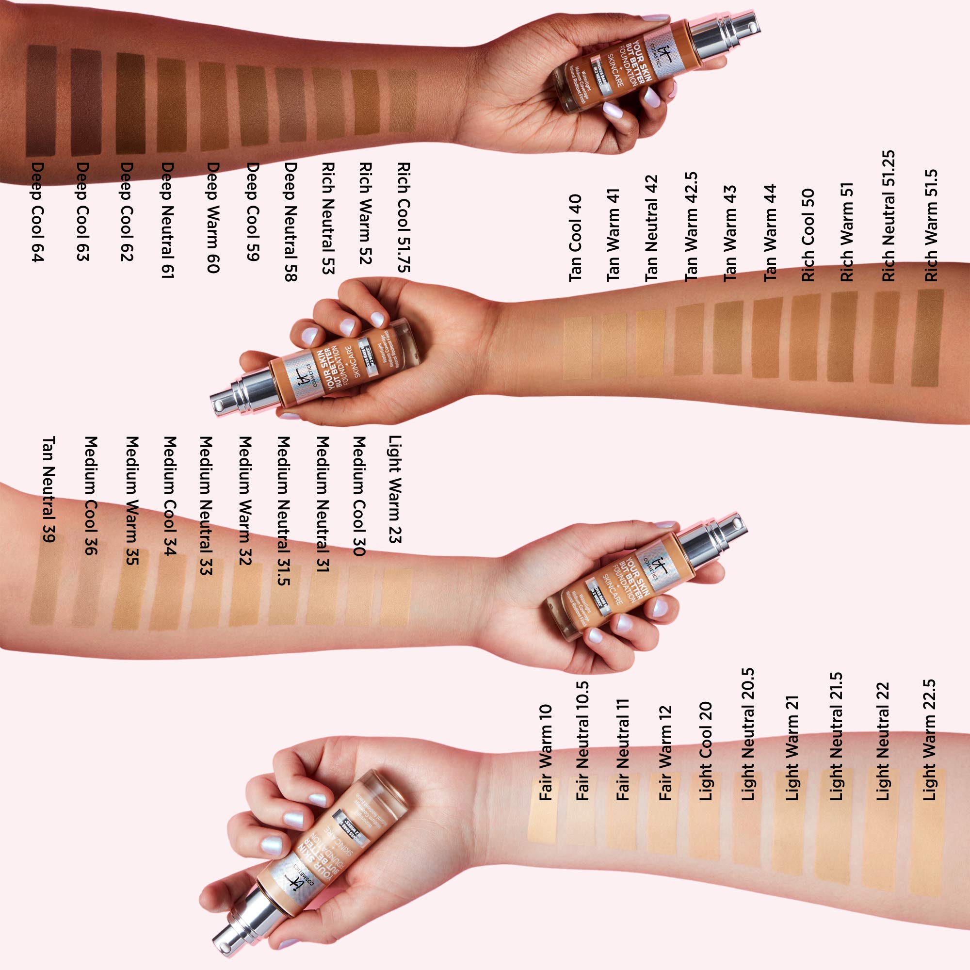 IT Cosmetics Your Skin But Better Foundation + Skincare - Hydrating Medium Buildable Coverage Foundation with Hyaluronic Acid - Minimizes Pores & Imperfections for Natural Radiant Finish - 1.0 fl oz - Perfect for Daily Wear, Special Occasions and Flawless Makeup Looks