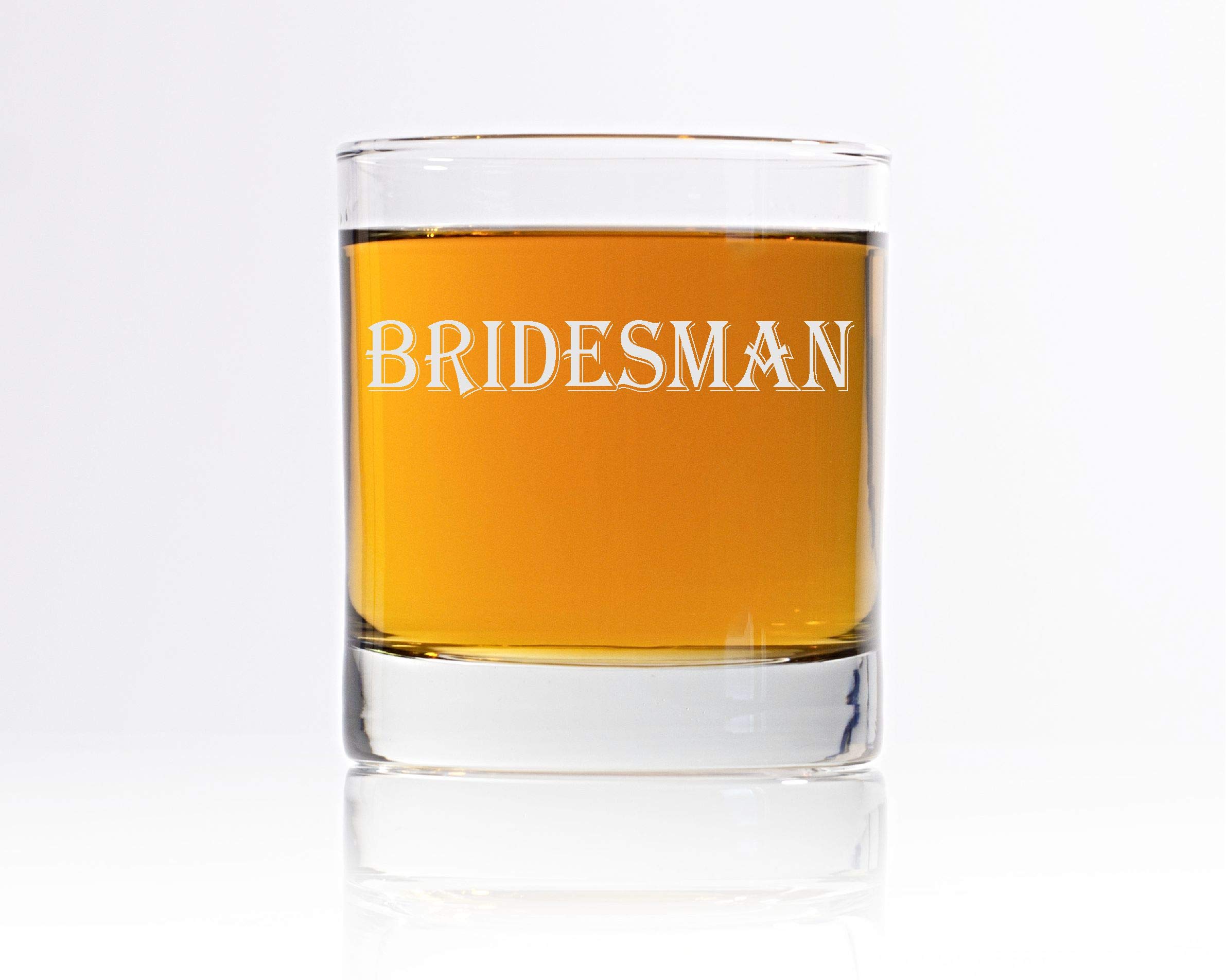 Bridesman Whiskey Glass Set - Engraved Bourbon Glasses for Groomsmen, Best Man & Male Bridesmaids - Unique Wedding Party Gift for Him - Perfect for Bachelor Parties, Rehearsal Dinners & Anniversary Celebrations