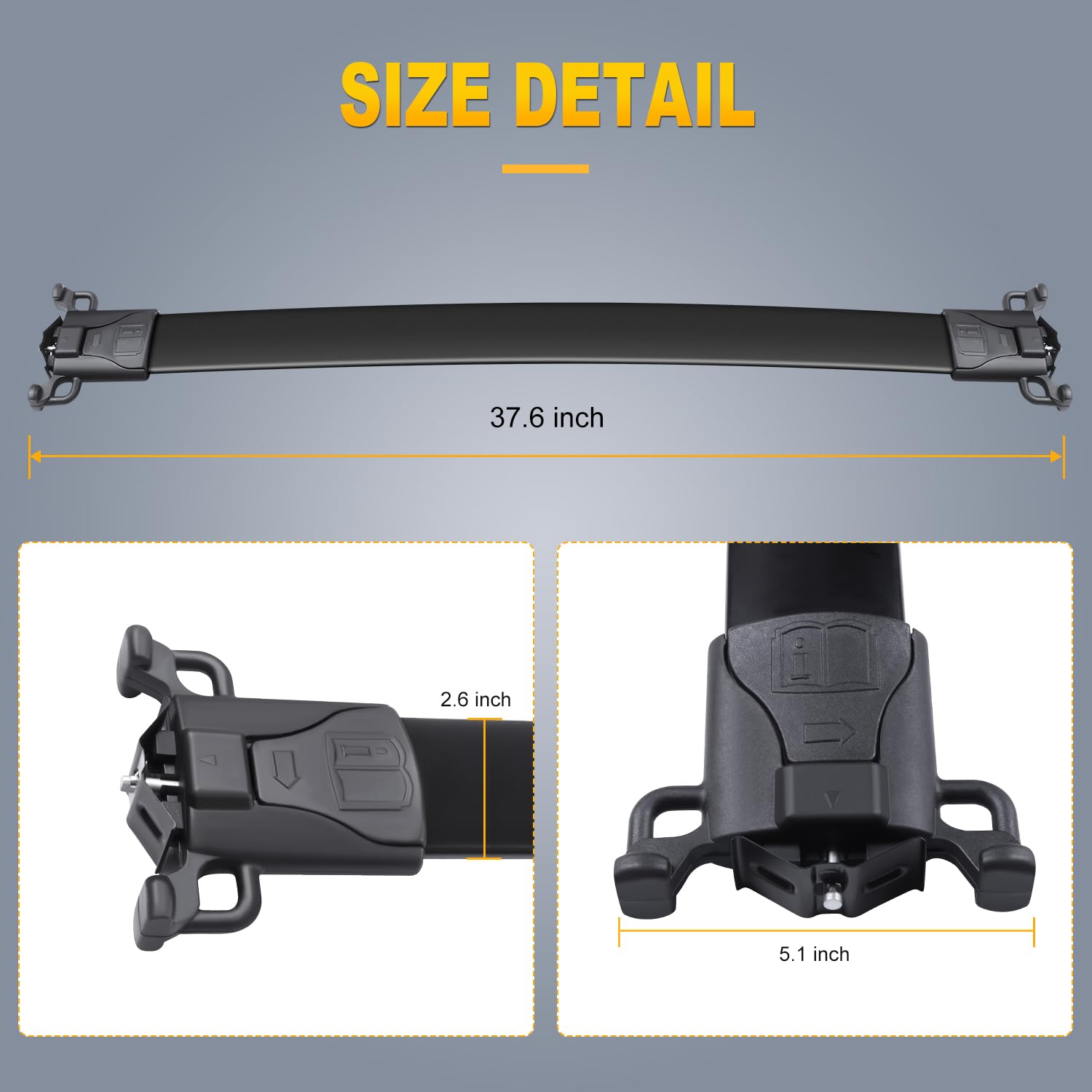 OCPTY Universal Roof Rack Cargo Carrier Cross Bars - Compatible with Chevrolet Equinox & GMC Terrain (2010-2017 Models) | Heavy Duty Rooftop Luggage Rack for Outdoor Camping, Road Trips & Adventure Travel