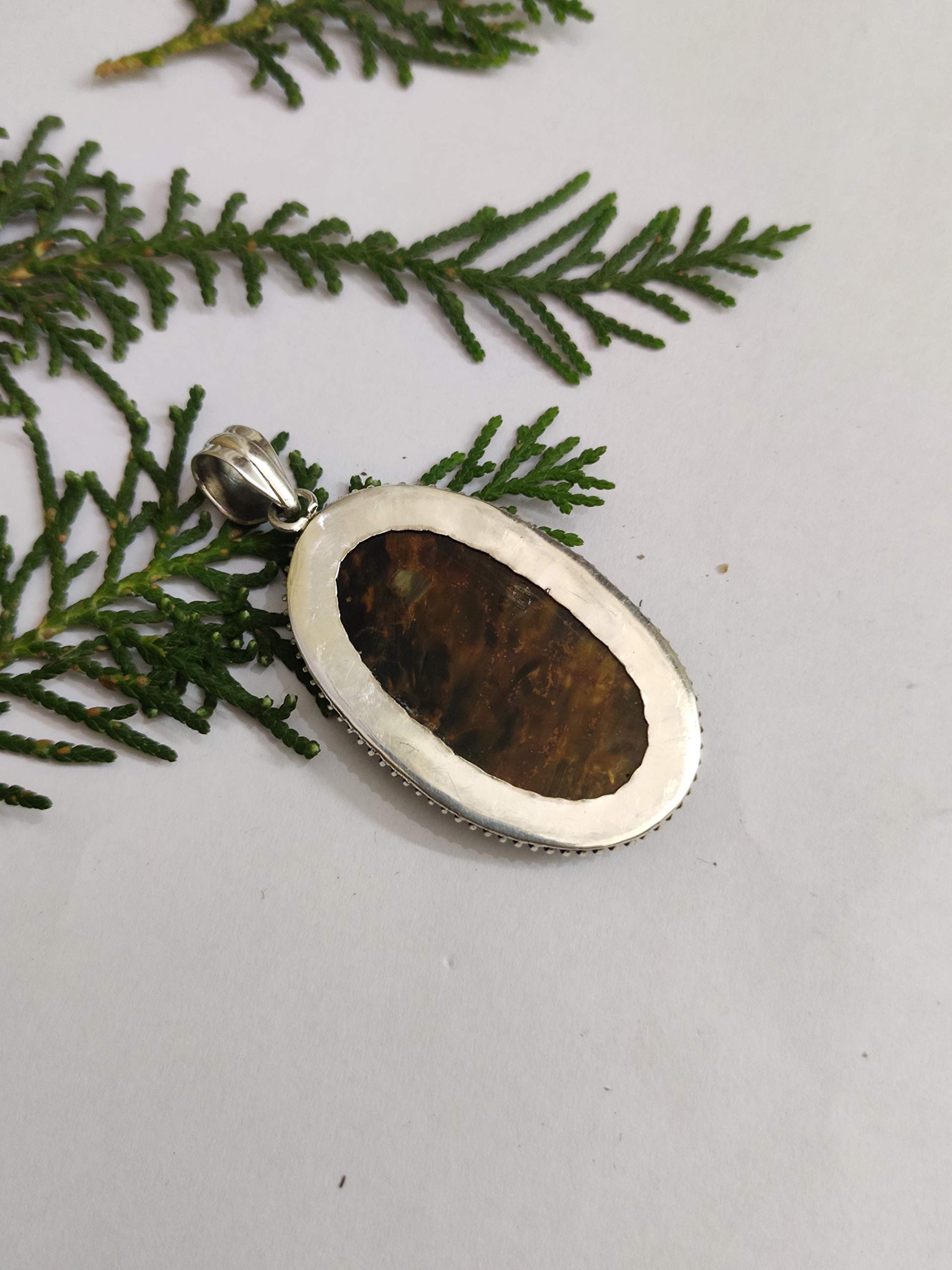 Unique Pietersite Pendant Necklace – Genuine Tempest Stone Gem in Sterling Silver – Unisex Vintage Jewelry Gift for Her/Him – Perfect for Special Occasions, Boho Fashion & Spiritual Healing