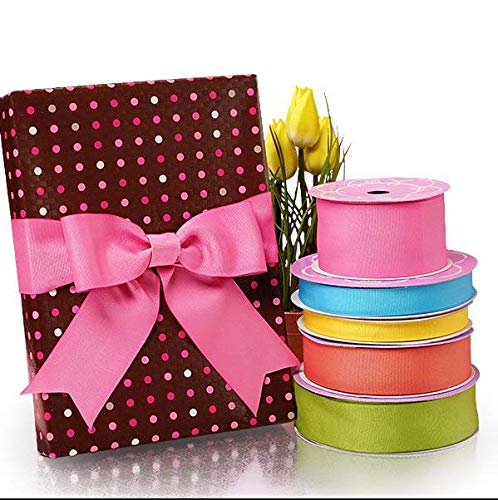 3/8 Inch Red Grosgrain Ribbon - 100 Yards Bulk Roll for Gift Wrapping, DIY Crafts, Hair Bows & Party Decorations