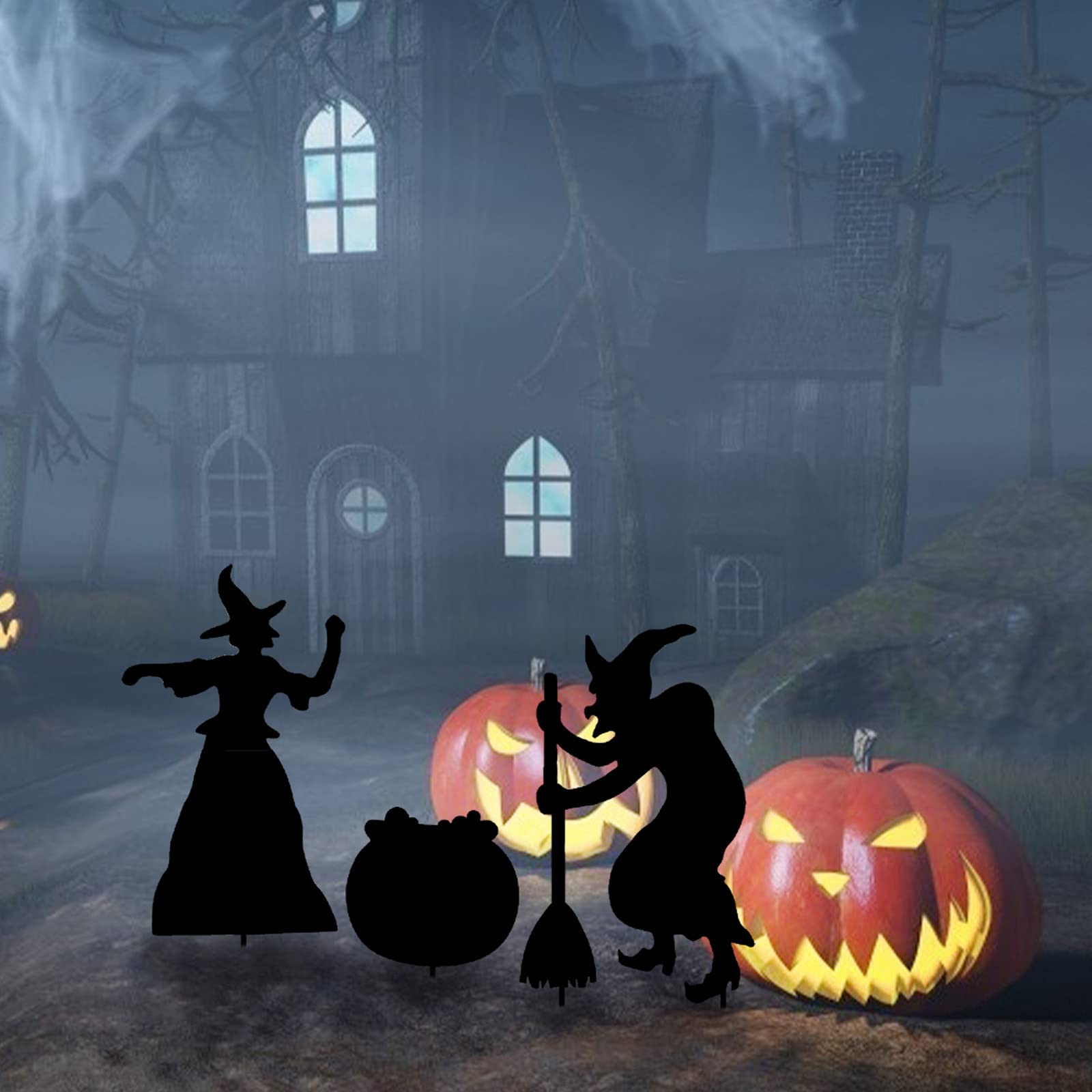 3PCS Halloween Yard Signs - Durable Windproof Plastic Outdoor Decor for Garden, Lawn, Party & Fall Season | Perfect for Halloween Decorations, Front Yard Displays & Seasonal Festivities