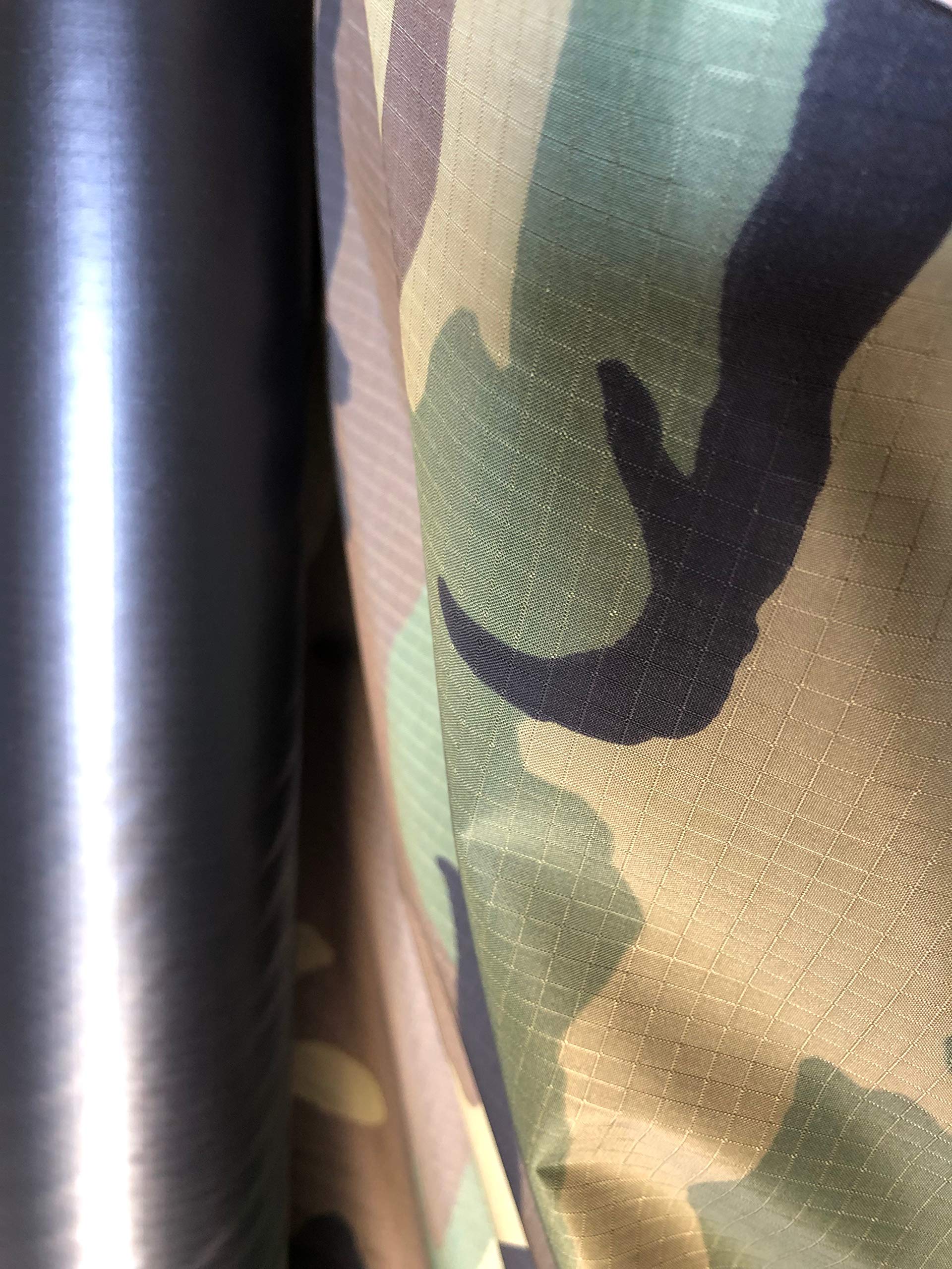 70D 1.9oz Ultra Lightweight Ripstop Nylon Fabric - Woodland Camo ACU Pattern with 1oz Urethane DWR Water Repellent & Flame Retardant (10 Yards) - Perfect for Tents, Tarps, Outdoor Gear, Military Apparel and DIY Projects