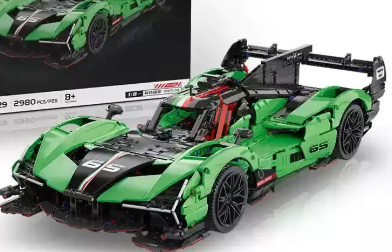 LEGO-Compatible MOC SC65 Super Racing Car Building Kit - 1:8 Scale Model with 2980 Pieces for Adults & Collectors - Perfect for Display, DIY Projects & Racing Car Enthusiasts