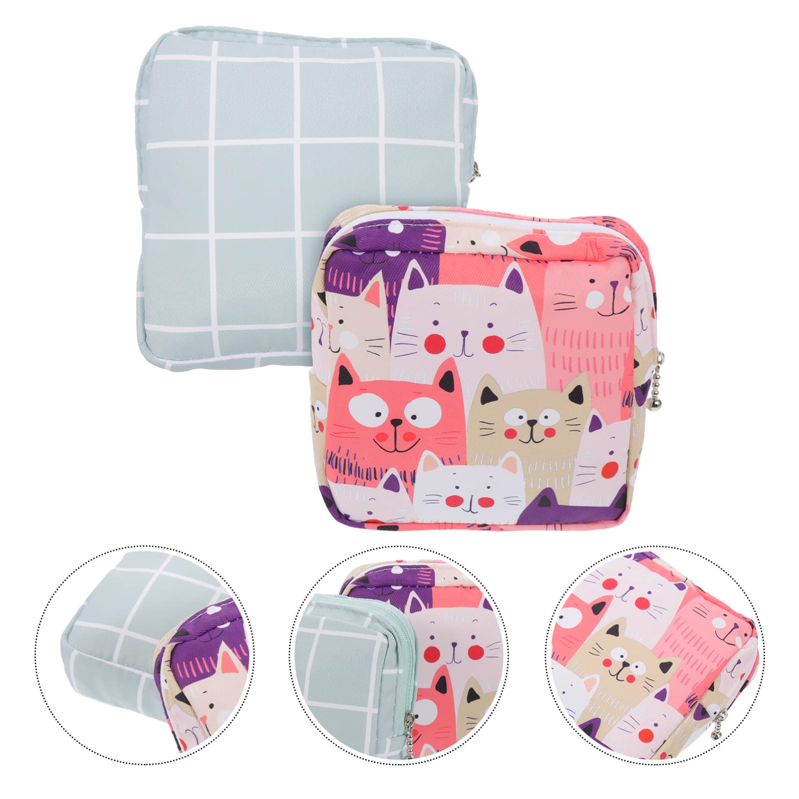 Lurrose 4-Pack Cotton Storage Bags for Pads & Tampons - Reusable Organizer for Sanitary Napkins, Nursing Pads & Wallet - Breathable Multifunctional Pouch for Women & Girls (Perfect for Travel, Gym & Daily Use)