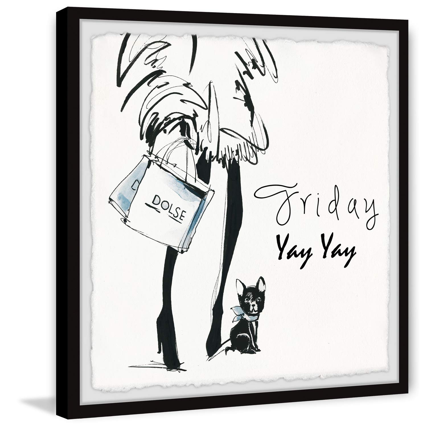 Marmont Hill Friday Yay Yay Framed Wall Art Print - 18x18 Inches - Modern Home Decor for Living Room, Bedroom & Office