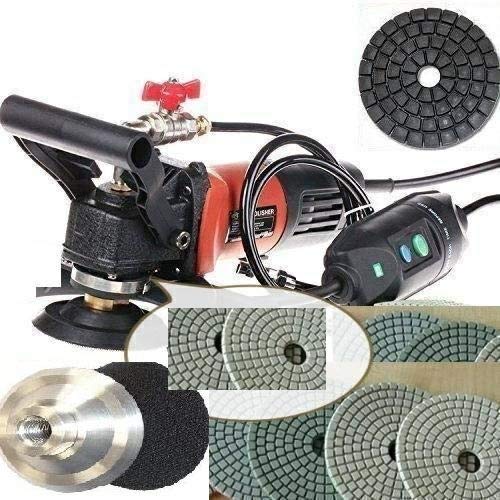 5 Inch Variable Speed Polisher Kit - HWV5GRIN Wet Polisher for Concrete, Stone & Marble with 25-Piece Polishing Pads (Includes FREE Glaze Buffing Pad & DVD) - Perfect for Countertops, Floors & DIY Home Renovation - ToolSmart Professional Grade