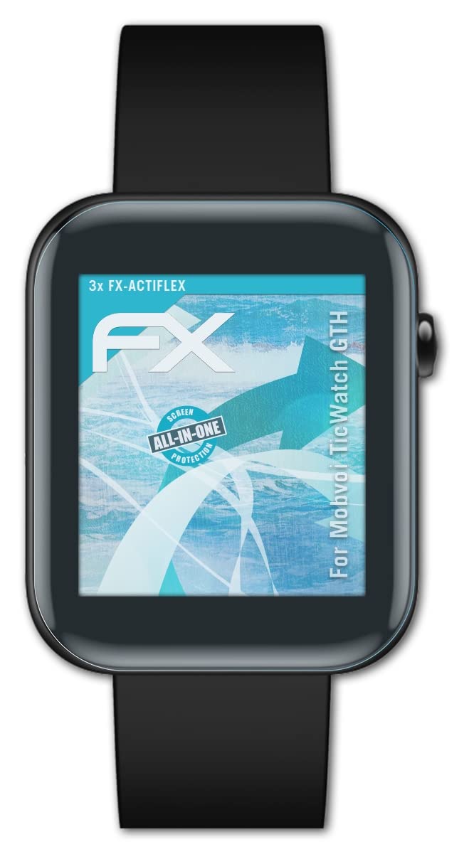 Ultra Clear & Flexible FX Screen Protector Film (3-Pack) for Mobvoi TicWatch GTH - Scratch-Resistant, Bubble-Free Protection for Smartwatch | Perfect for Workouts, Outdoor Activities & Daily Wear