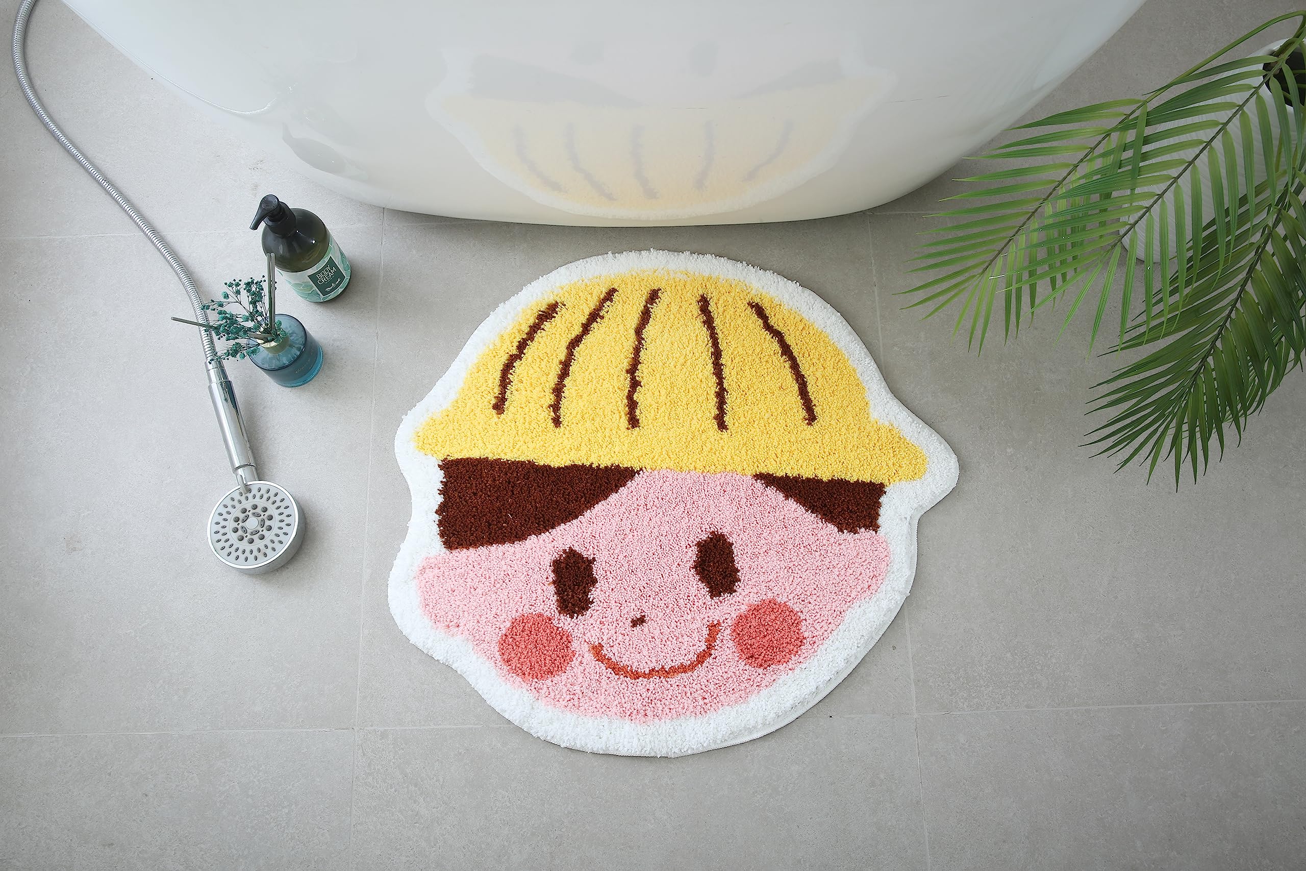 **Soft Non-Slip Water Absorbent Bath Mat for Kids - Cute Tufted Bathroom Rug for Boys & Girls - Safe & Durable Floor Mat for Nursery, Playroom & Bathroom Decor**
