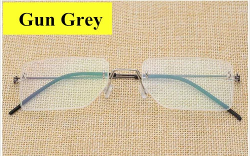 Aimee Unisex Rimless Square Titanium Eyeglasses Frame 4104 - Lightweight Durable Glasses for Work, Reading & Fashion