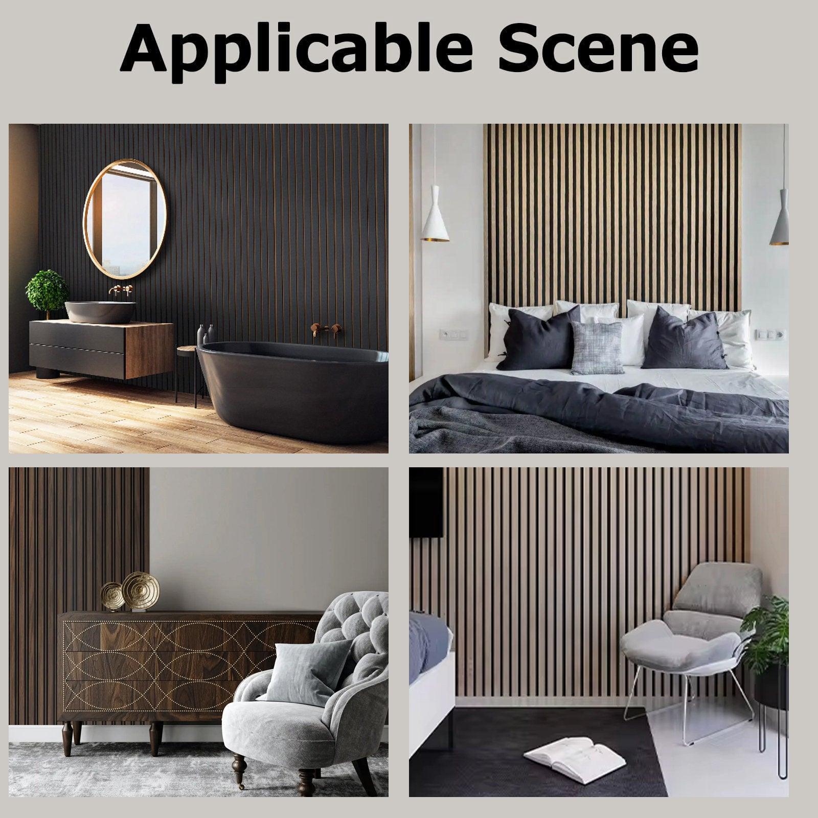 4-Piece Acoustic Wood Wall Panels - Natural Veneer Soundproofing for Home Theater, Studio & Office Decor