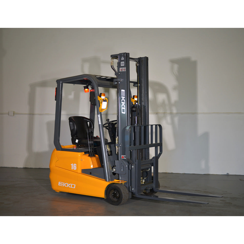 EK16A Compact 3-Wheel Electric Forklift - 3500 lbs Capacity, 138/177 Volt - Warehouse & Industrial Material Handling Equipment for Tight Spaces