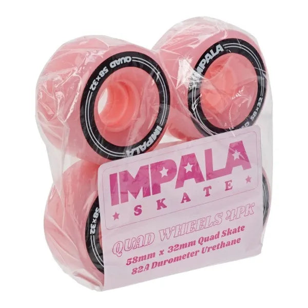 Impala Replacement Wheels - Pink Roller Skates Wheels for Indoor & Outdoor Skating, Rink, Park, Fitness & Fun