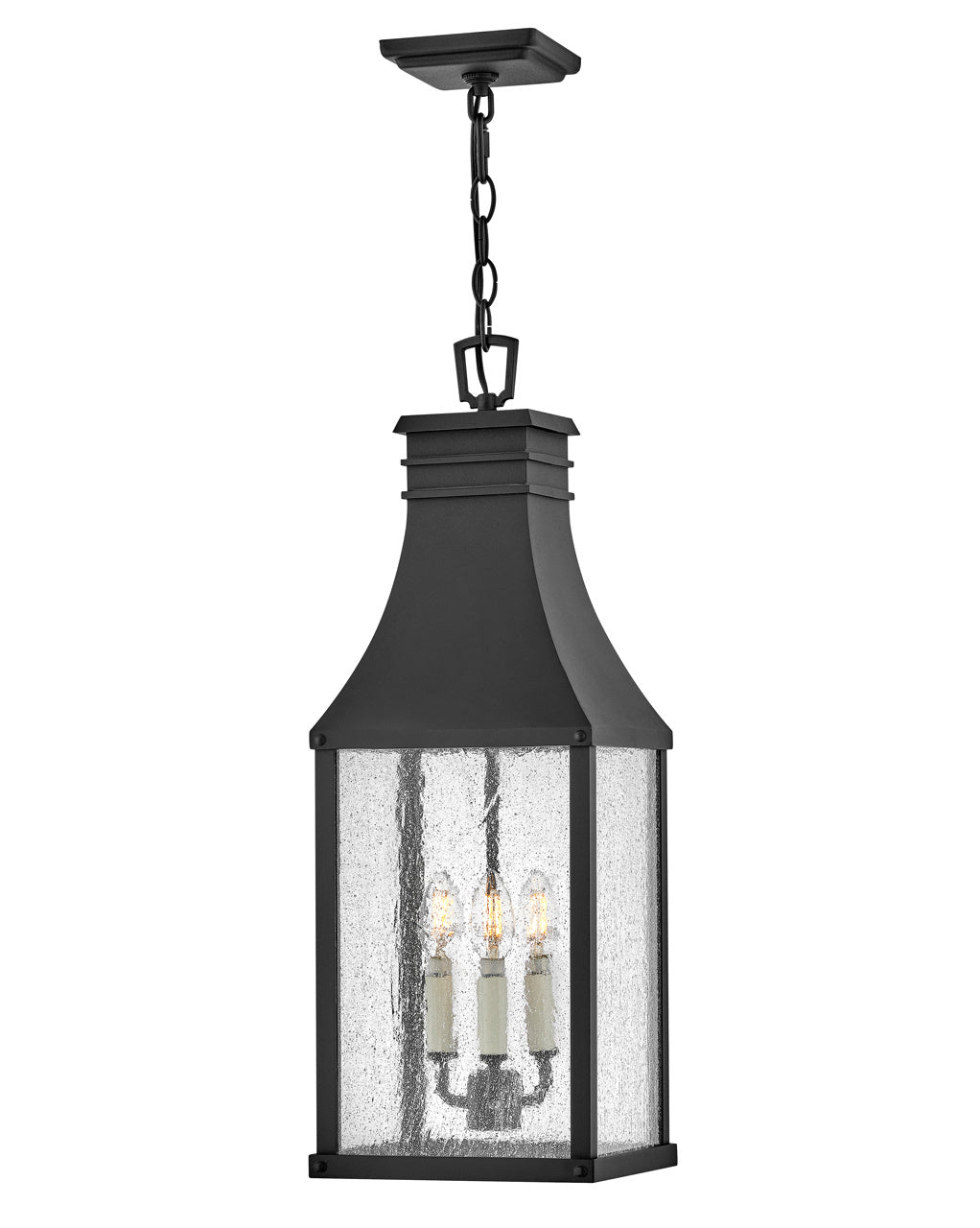 Beacon Hill LED Hanging Lantern - Museum Black Finish Outdoor Lighting for Patio, Garden & Porch Decor