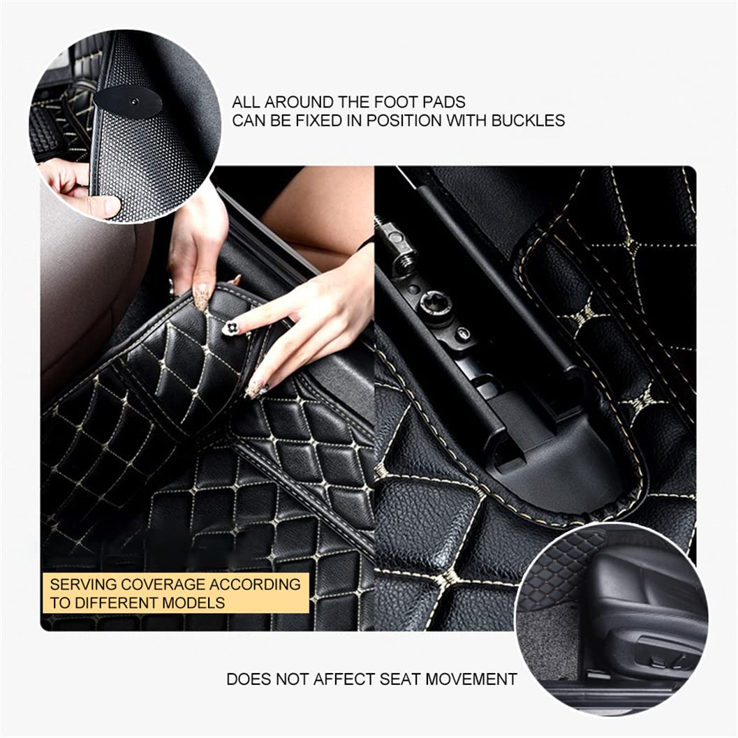 Premium Custom Car Floor Mats for Toyota CHR 2016-2019 - Luxury Leather, Waterproof & Anti-Slip Full Coverage Front & Rear Set (Black/Beige) | Perfect for All-Weather Protection & Interior Style Enhancement