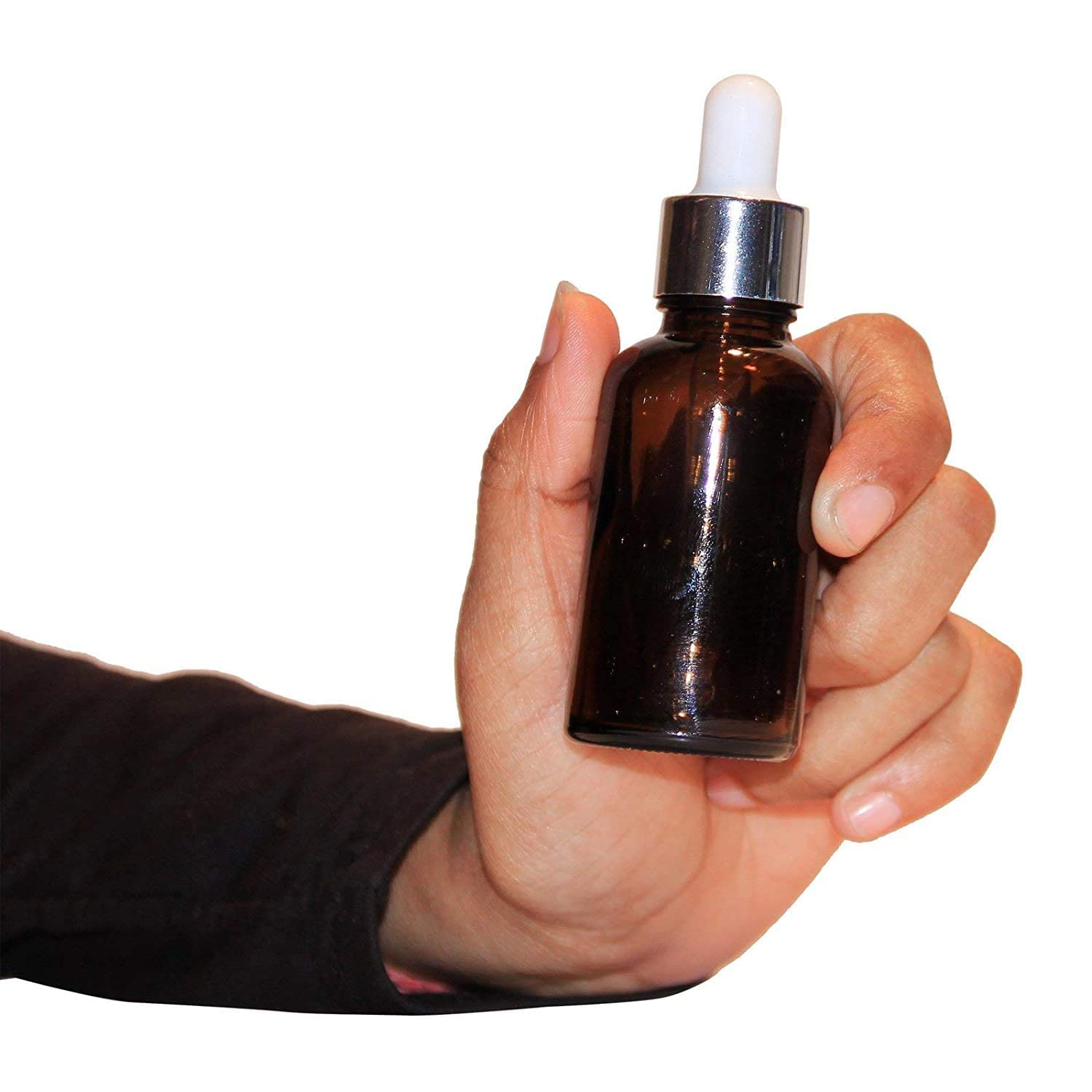 2-Pack 30ml Amber Glass Dropper Bottles - Refillable Essential Oil Bottles for Serums, Face Oil, Beauty Oil & Aromatherapy | Leak-Proof Travel Size for DIY Skincare & Home Fragrance
