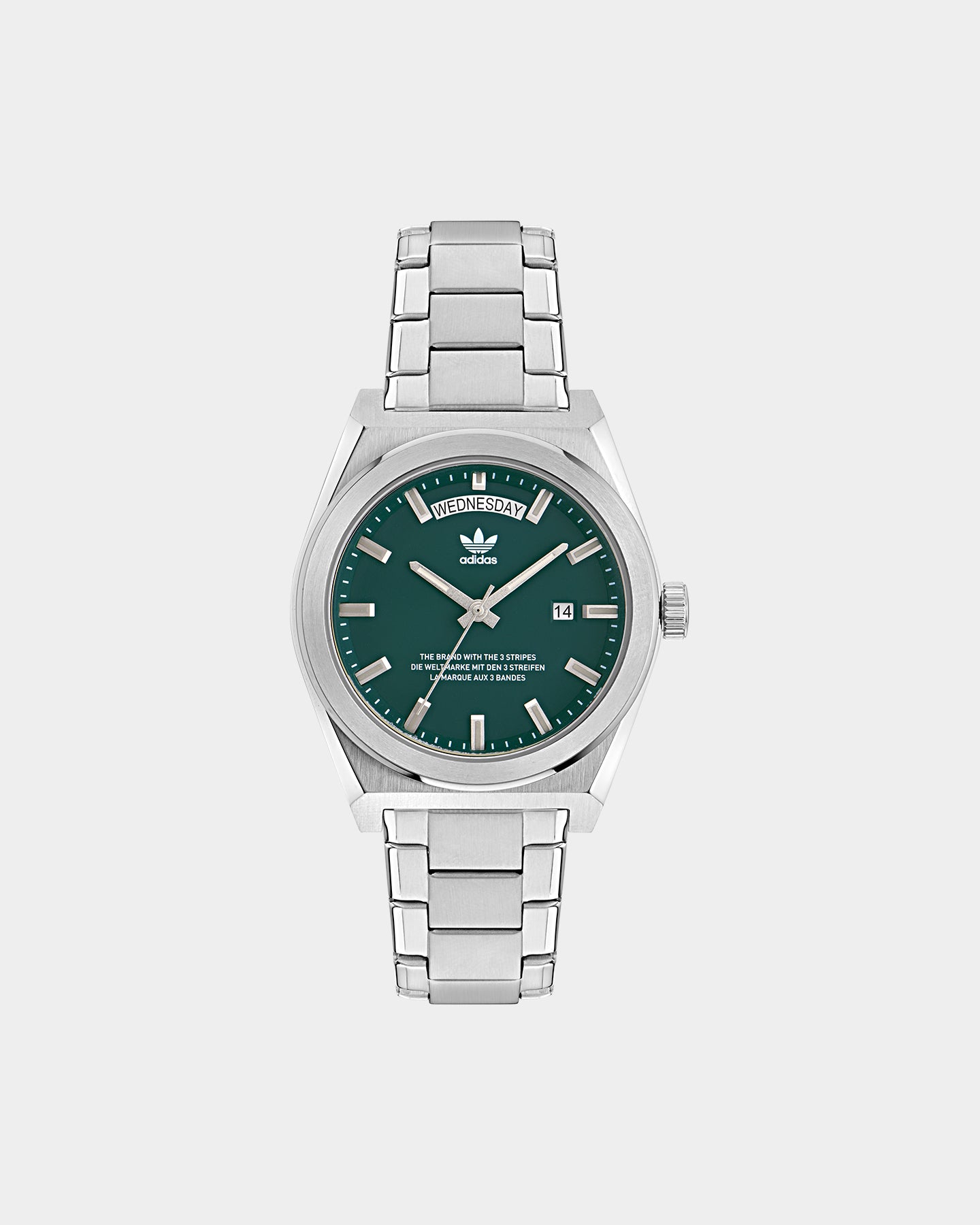 Adidas Code Five Men's Digital Sports Watch - Silver & Green Dial, Waterproof, Stopwatch, Alarm - Perfect for Running, Gym & Outdoor Activities