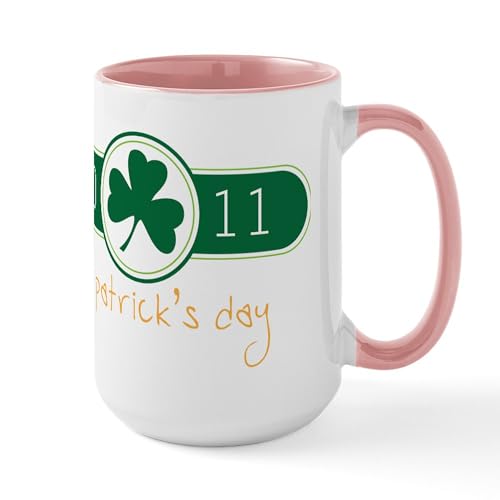 White/Pink Inside - St Patrick'S Day Large Mug