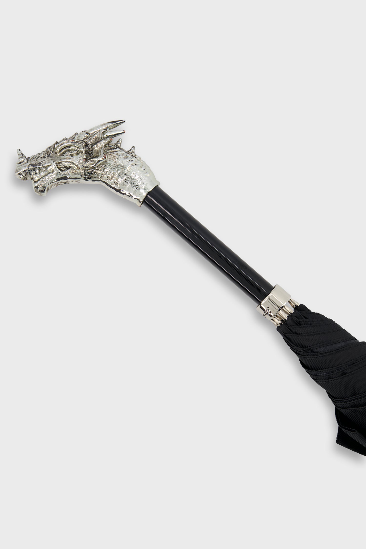 Pasotti Luxury Black & Silver Dragon Design Umbrella - Premium Windproof & Waterproof for Men & Women - Perfect for Fashion, Gifts & Outdoor Events