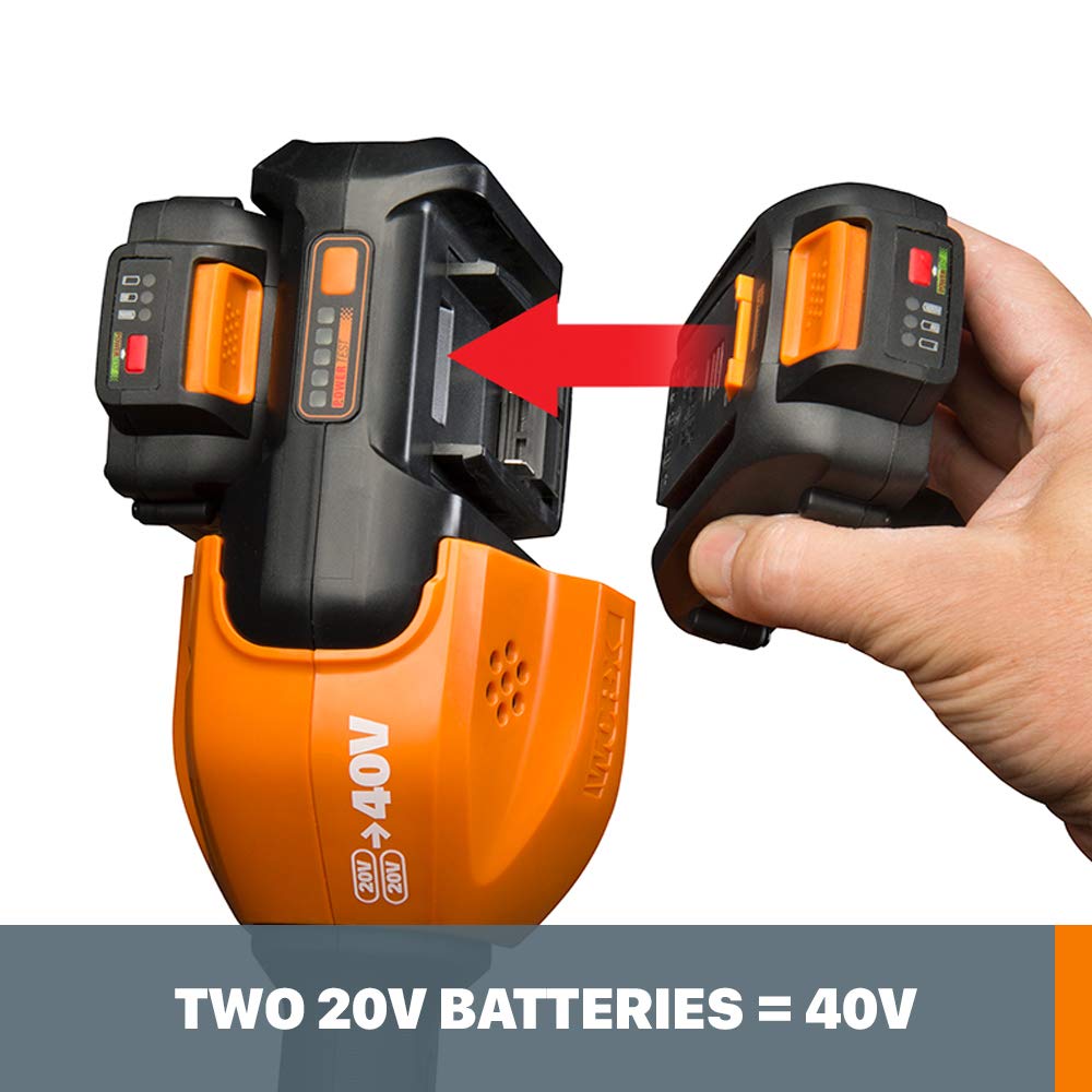 Worx 40V Cordless String Trimmer & Edger - WG184 Electric Weed Wacker with 2 Batteries & Charger, 13