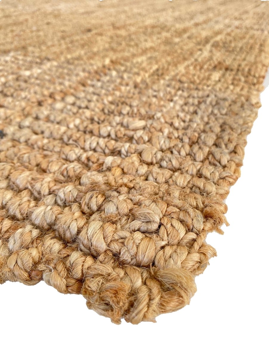 Handwoven Braided Jute Rug 7x5 Feet - Natural Fiber Floor Mat for Boho Living Room, Bedroom & Outdoor Decor - Eco-Friendly & Durable Home Accent