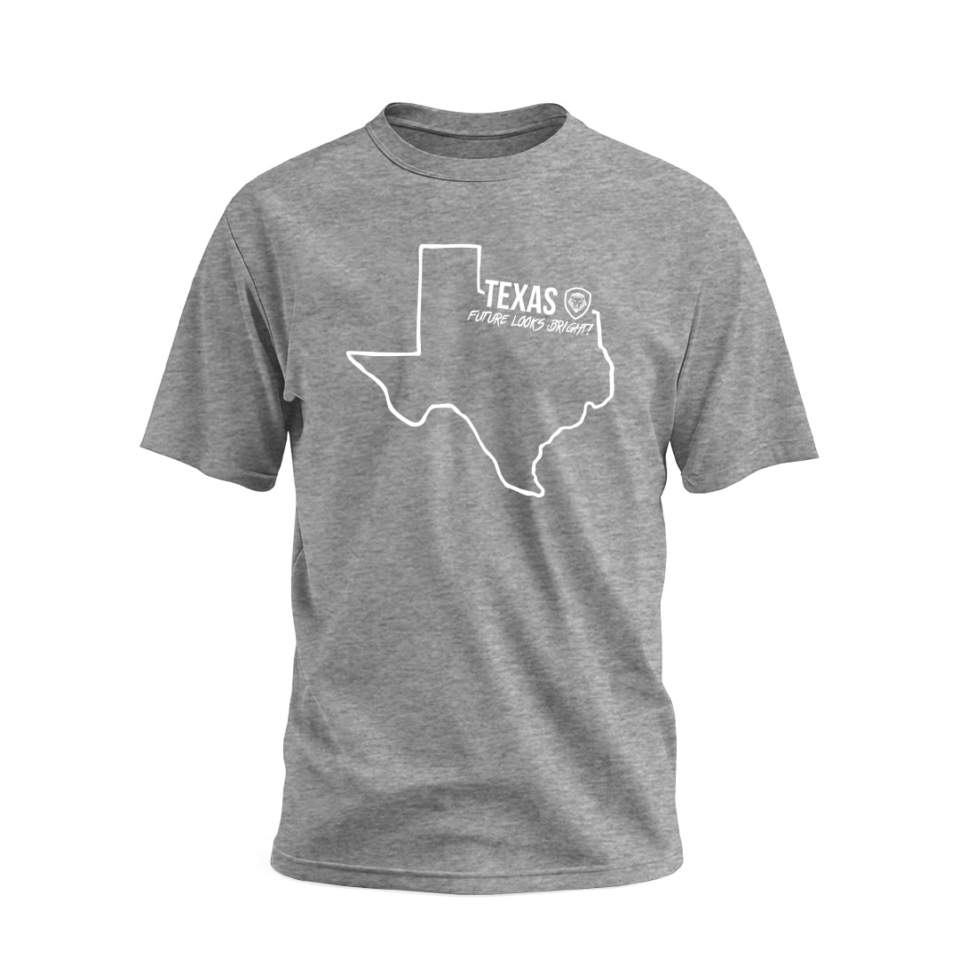 Future Looks Bright Texas State Short Sleeve T-Shirt for Men & Women - Casual Cotton Tee for Summer, Travel & College Pride