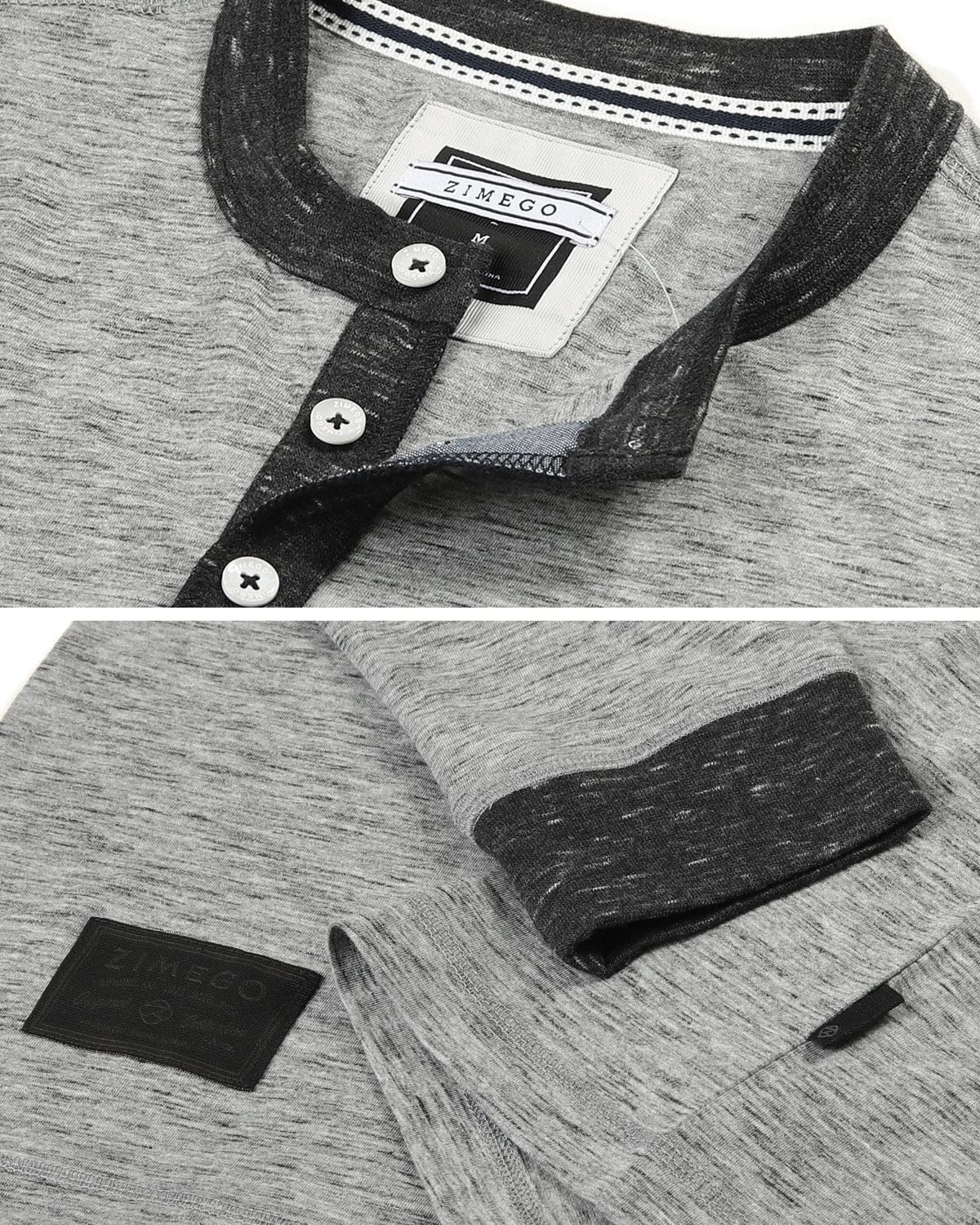 ZIMEGO Men's Casual Long Sleeve Henley Shirt & Short Sleeve Button Up Tee - Comfortable Cotton Blend for Everyday Wear, Work, and Outdoor Activities