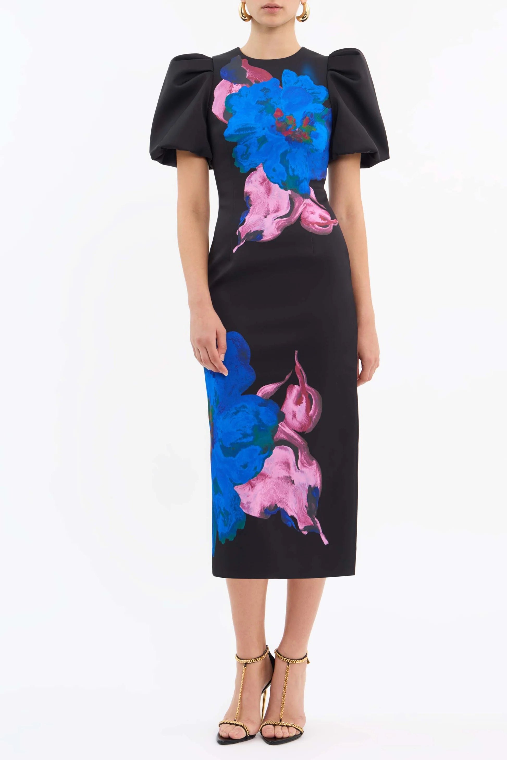 Acid Bloom Midi Dress - Floral Print A-Line Dress for Women | Perfect for Parties, Weddings & Summer Outfits