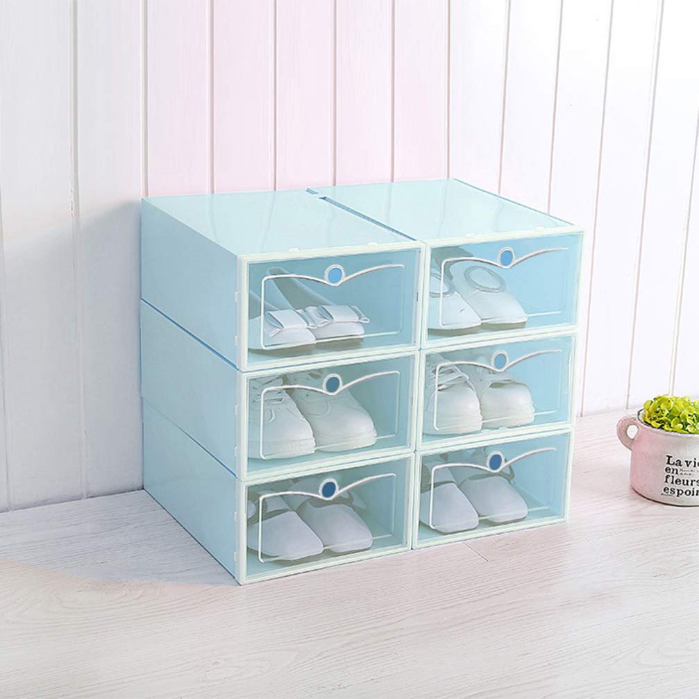 TOPBATHY 6-Piece Shoe Storage Box Set with Lids - Stackable Closet Organizer for Shoes, Clothes & Accessories | Perfect for Entryway, Bedroom & Closet Organization