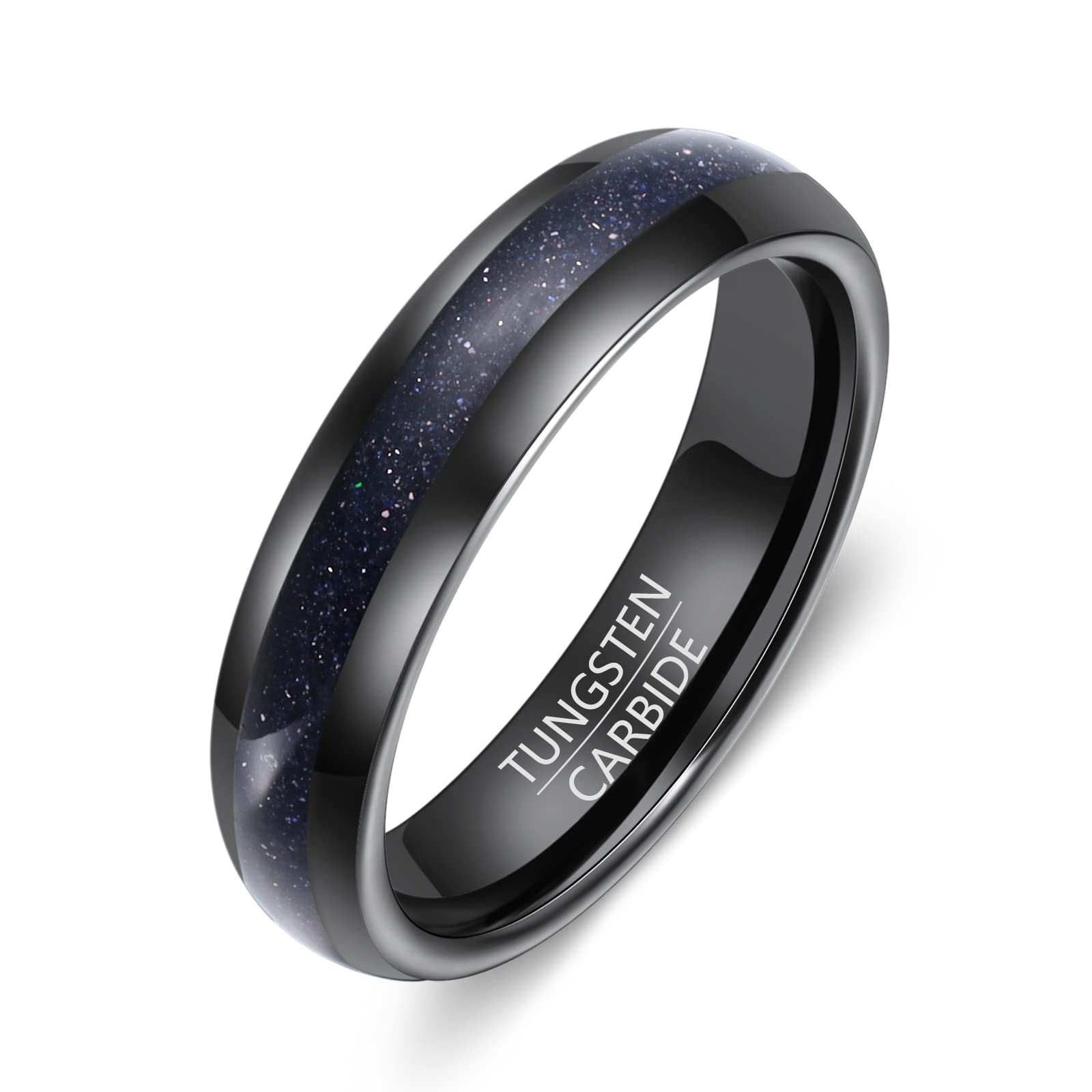 Tungsten Wedding Band for Women & Men - Matching Couple Rings, Beveled Edges, Polished Comfort Fit - Perfect for Engagement, Promise Rings & Anniversary Gifts