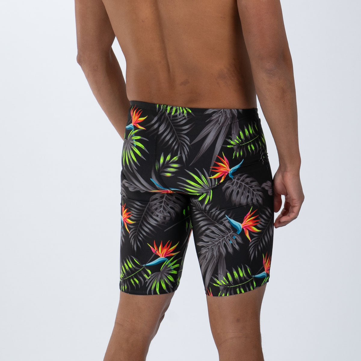 Men's Swim Jammer - Quick Dry Swim Shorts for Competitive Swimming & Training | Tropical Magic Print | Perfect for Lap Swimming, Water Aerobics & Beach Activities