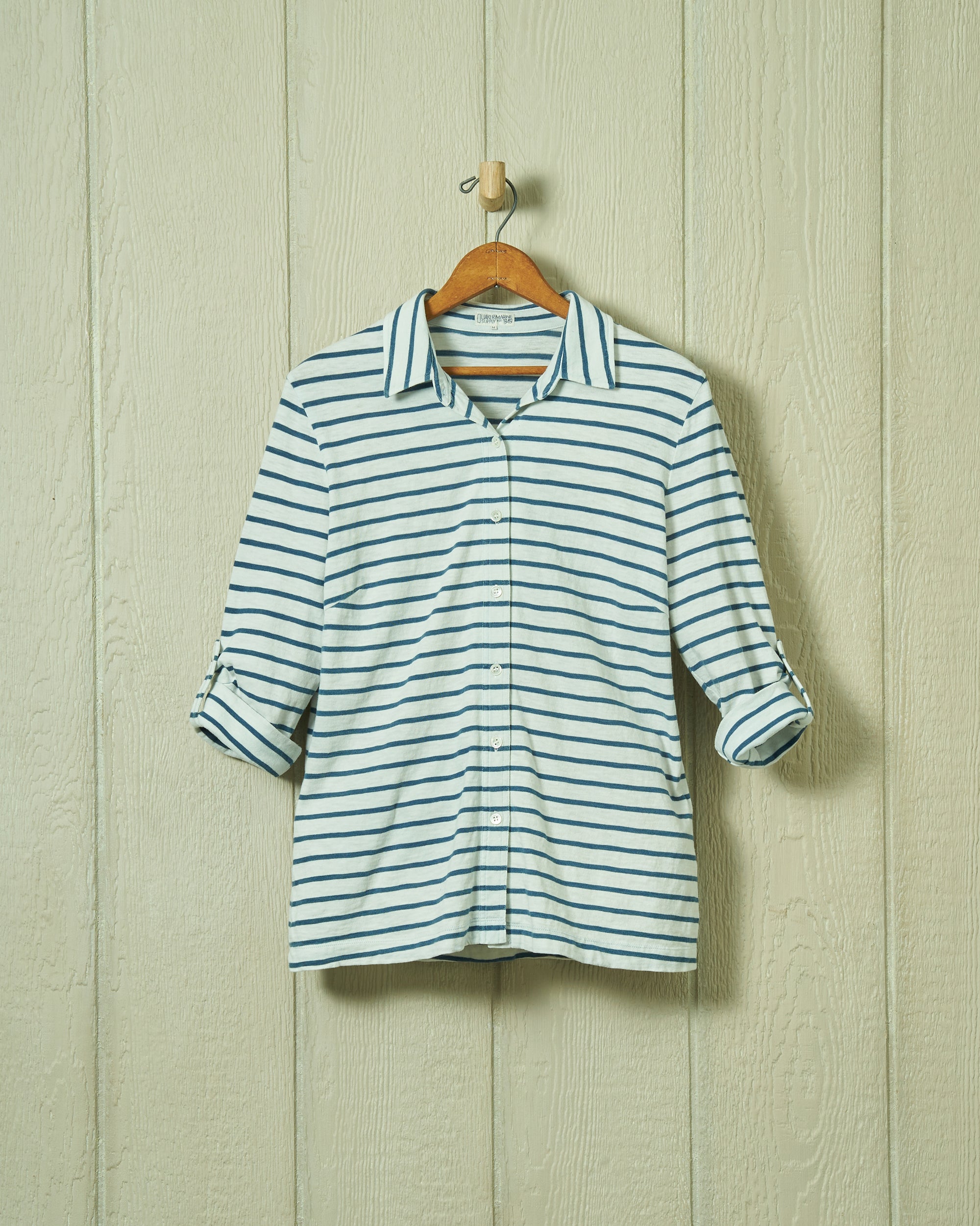 Avalon Indigo Knit Top - Women's Striped White & Navy Crewneck Sweater for Casual Wear & Layering