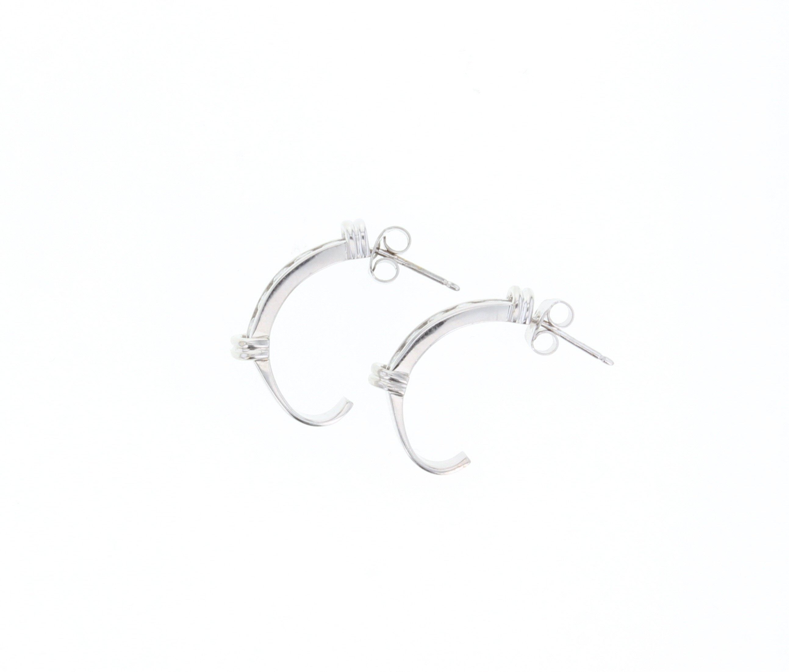 14K White Gold Open Hoop Diamond Earrings - 0.50 Carat Total Weight (CTTW) - Elegant Everyday Jewelry for Women, Perfect for Work, Parties & Special Occasions