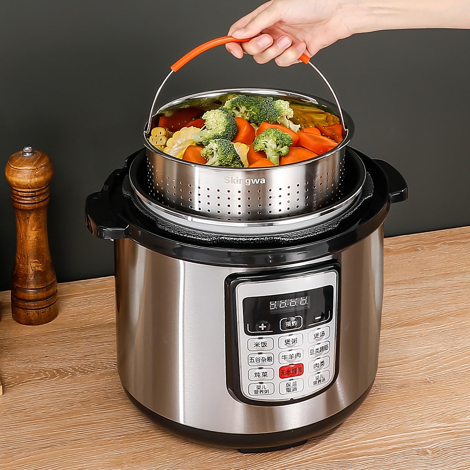 Stainless Steel Steamer Basket for Instant Pot - 3qt Vegetable Steamer Insert for Cooking Healthy Meals | Perfect for Steaming Veggies, Dumplings & Seafood in Pressure Cookers & Pots