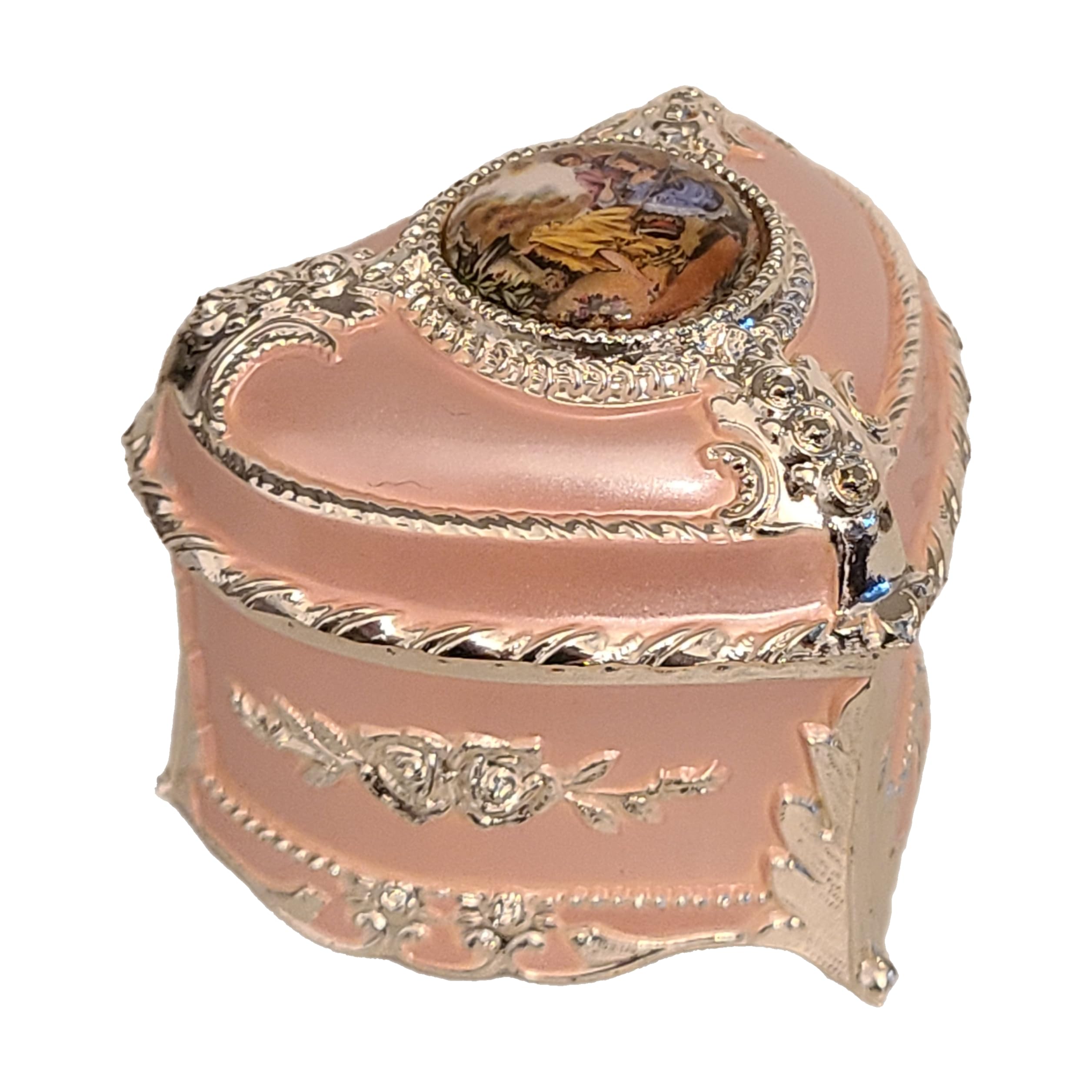Elegant Pink Heart Music Jewelry Box with Sparkling Crystals - Plays Bolero Melody | Perfect Gift for Valentine's Day, Anniversary & Romantic Occasions