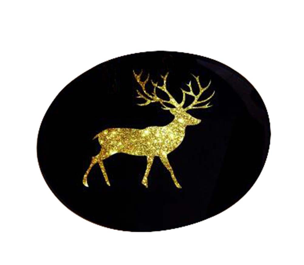 Round Carpet Computer Chair Swivel Chair Cushion - Non-Slip Office Chair Mat for Desk Work & Gaming [Deer-2] - Perfect for Home Office, Study Room & PC Gaming Setup