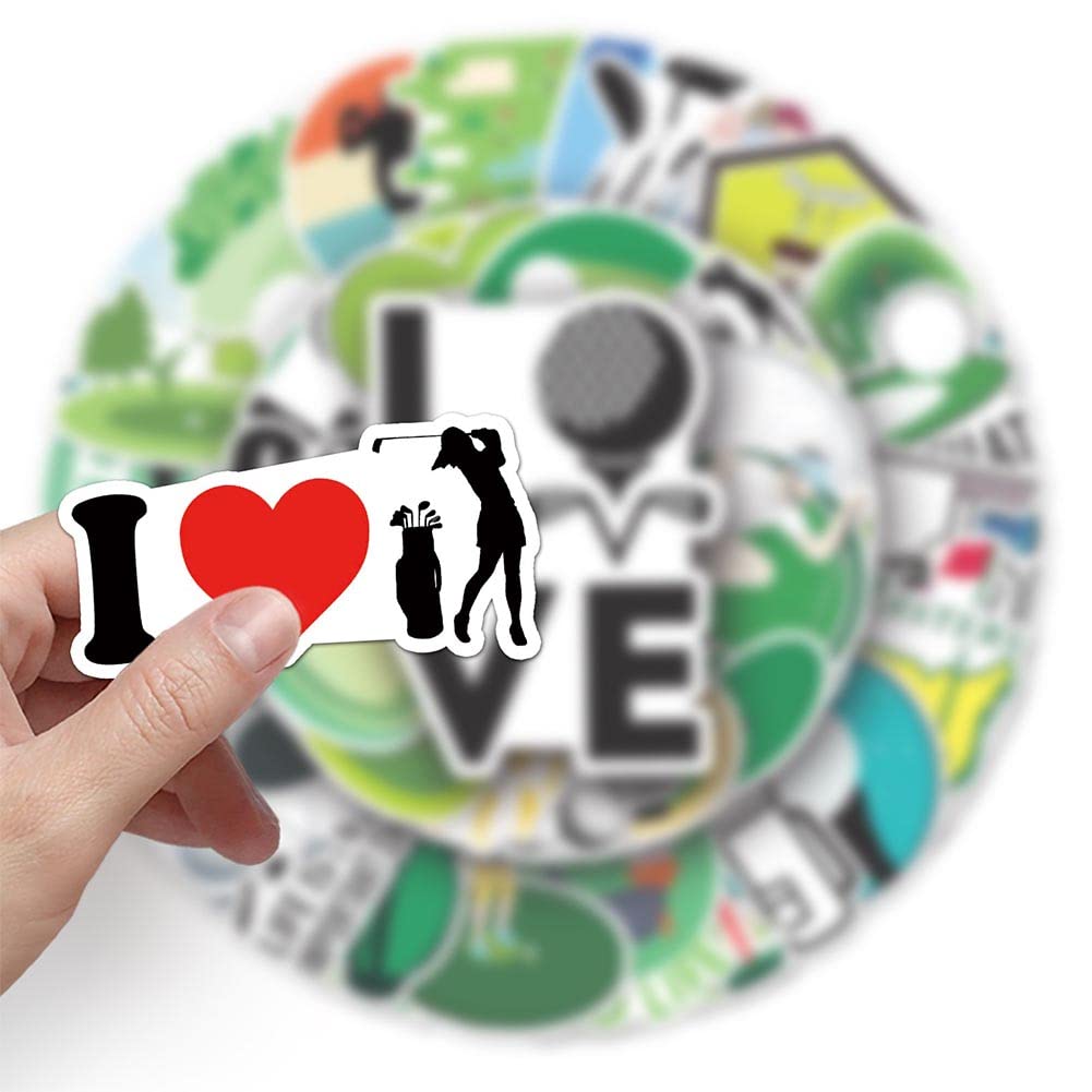 50Pcs Waterproof Golf Stickers - Vinyl Decals for Water Bottles, Laptop, Luggage, Cup, Phone & Skateboard | Durable Sports Decor for Golf Enthusiasts | Perfect for Golf Tournaments, Gifts & Personalization