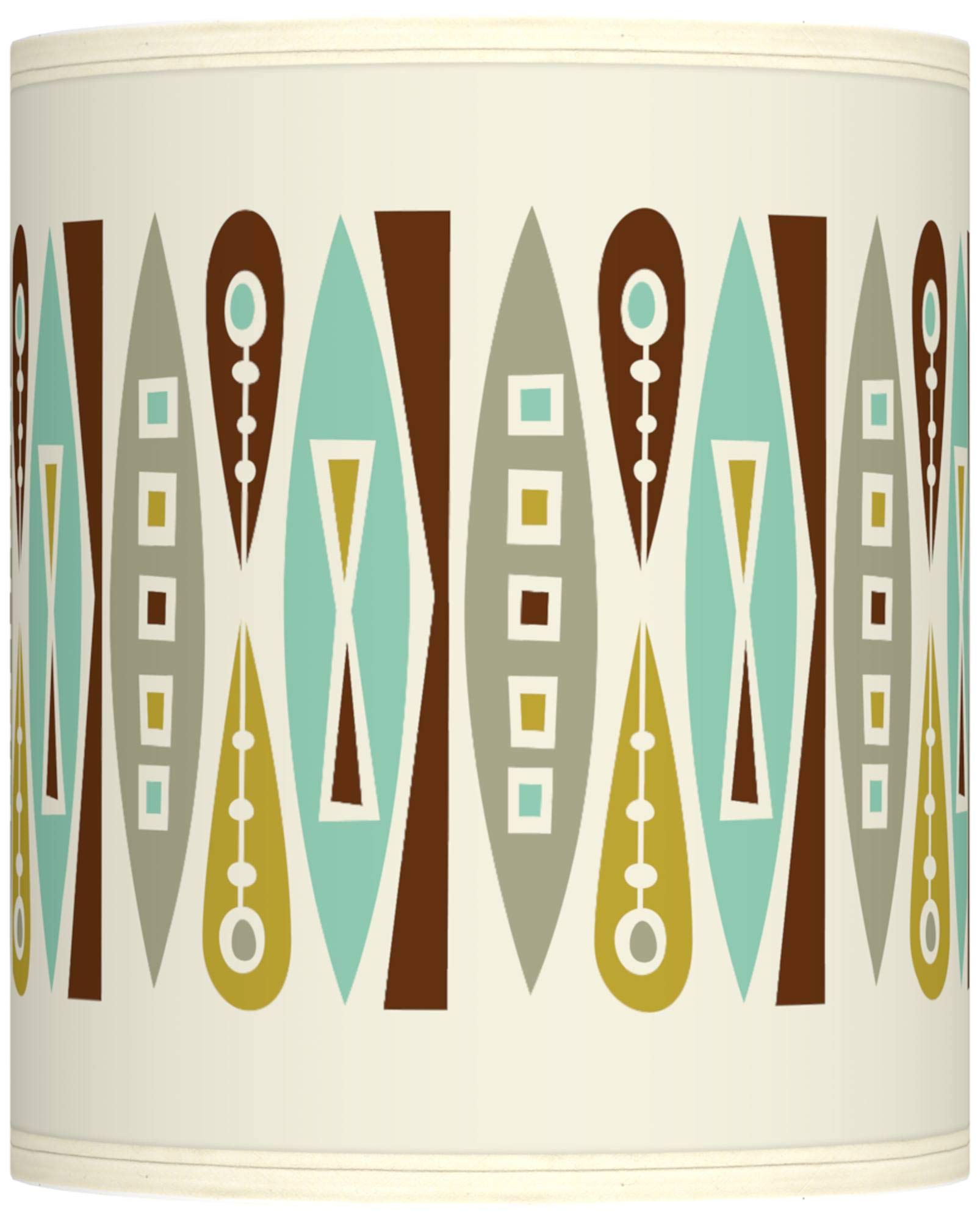Vintage Brown & Blue Drum Print Lamp Shade - 10