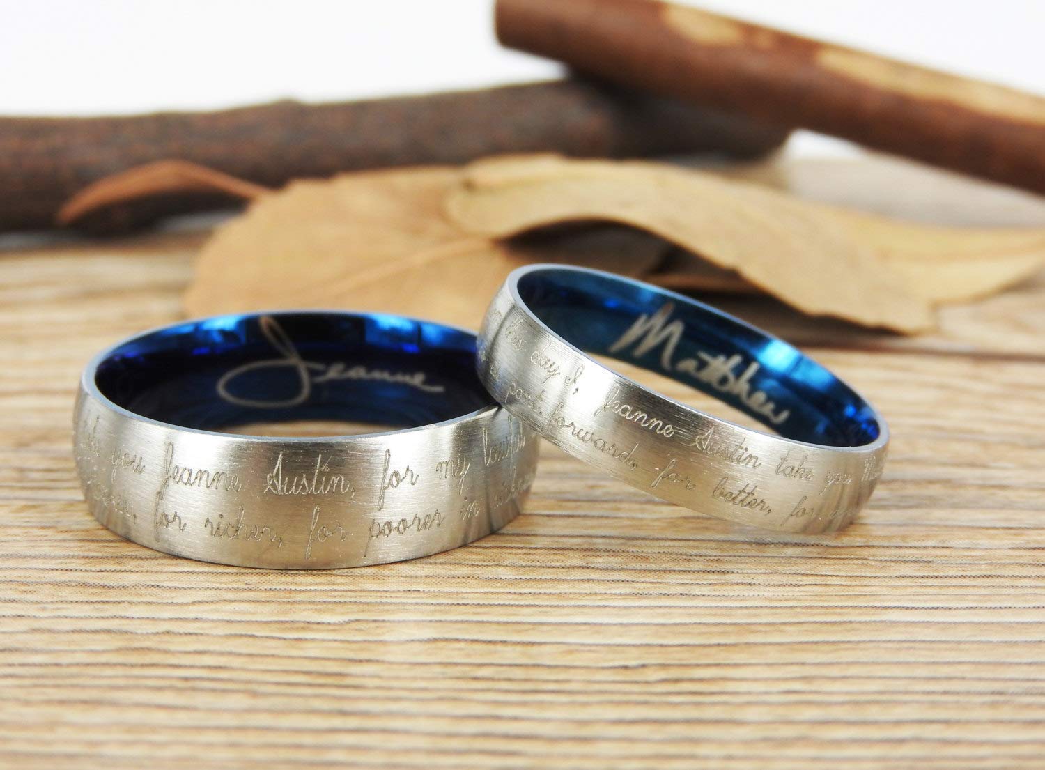 Titanium Wedding Rings Set for Couples - Matching His & Hers Wedding Bands in Two Tone Finish | Perfect for Vow Renewals, Anniversaries & Romantic Gift Giving