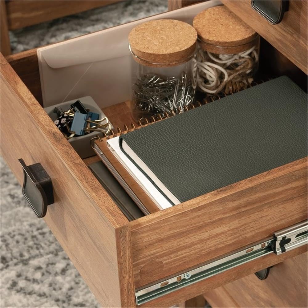 UrbanPro 6-Drawer Farmhouse Executive Desk - Solid Wood Office Desk in Brown Finish | Perfect for Home Office, Study Room & Workspace Organization