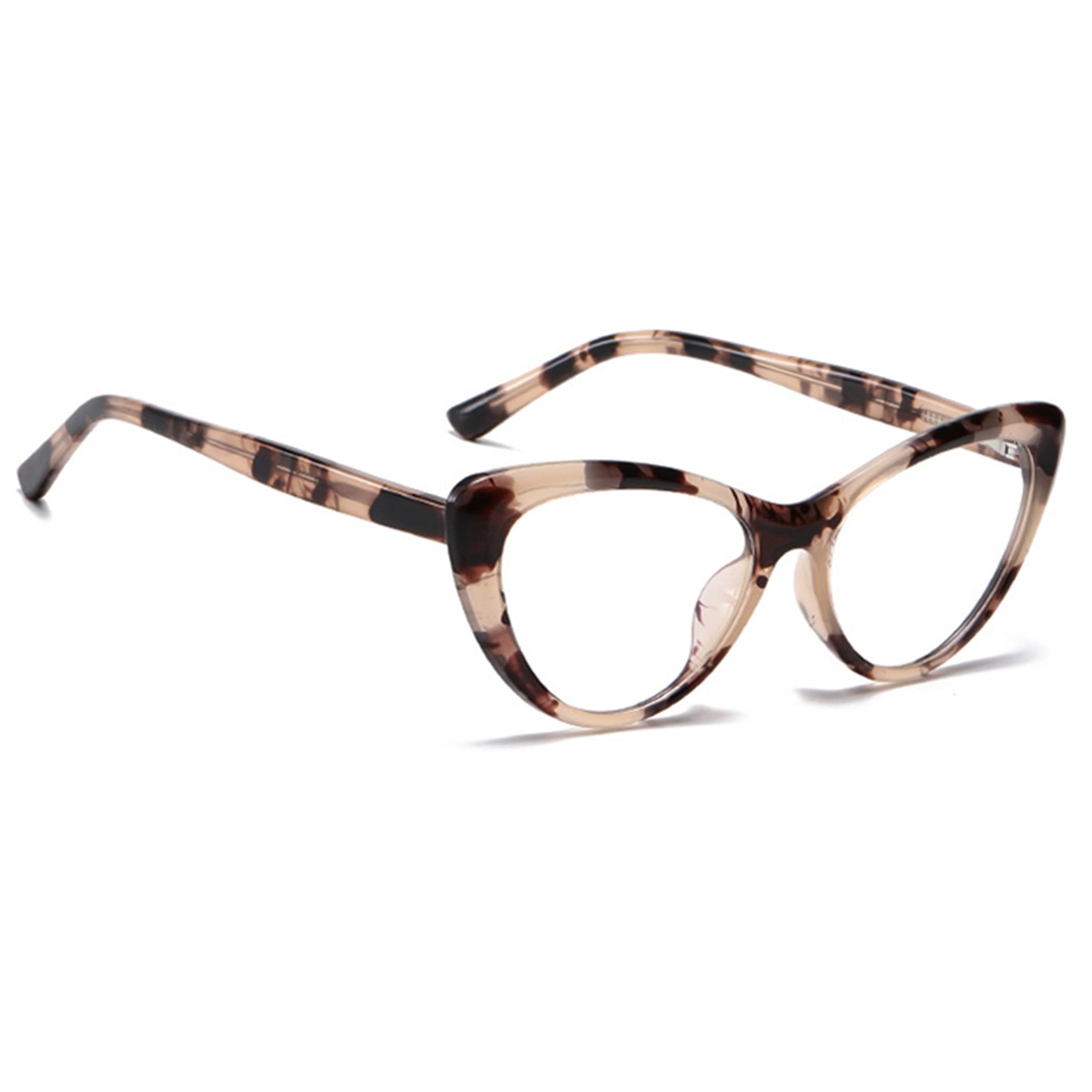 Bullabulling Blue Light Blocking Cat Eye Reading Glasses for Women - Computer Glasses with Spring Hinges - Perfect for Office Work, Screen Time & Reading