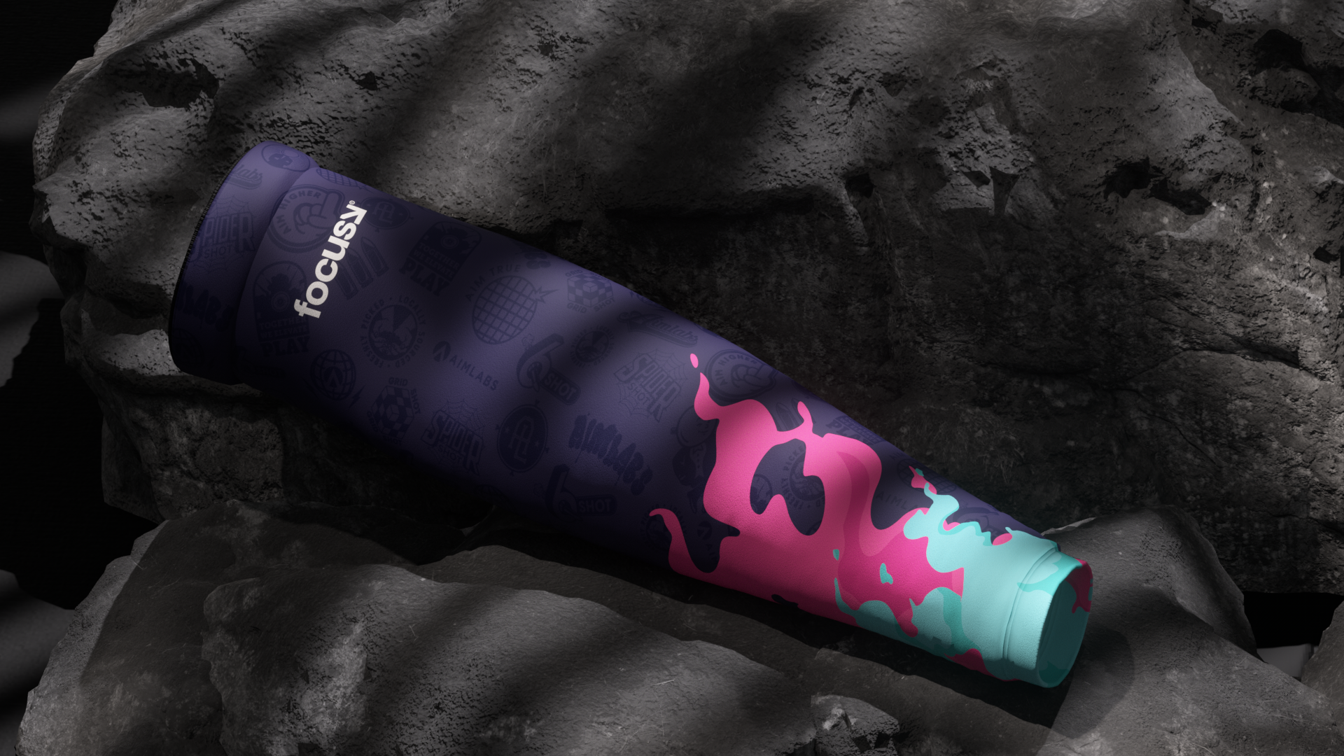 FOCUS X Aimlabs Gaming Arm Sleeve - Breathable Compression Sleeve for Esports & PC Gamers - Improve Aim & Reduce Fatigue (Smoke Color) - Perfect for FPS, MOBA & Streaming Sessions