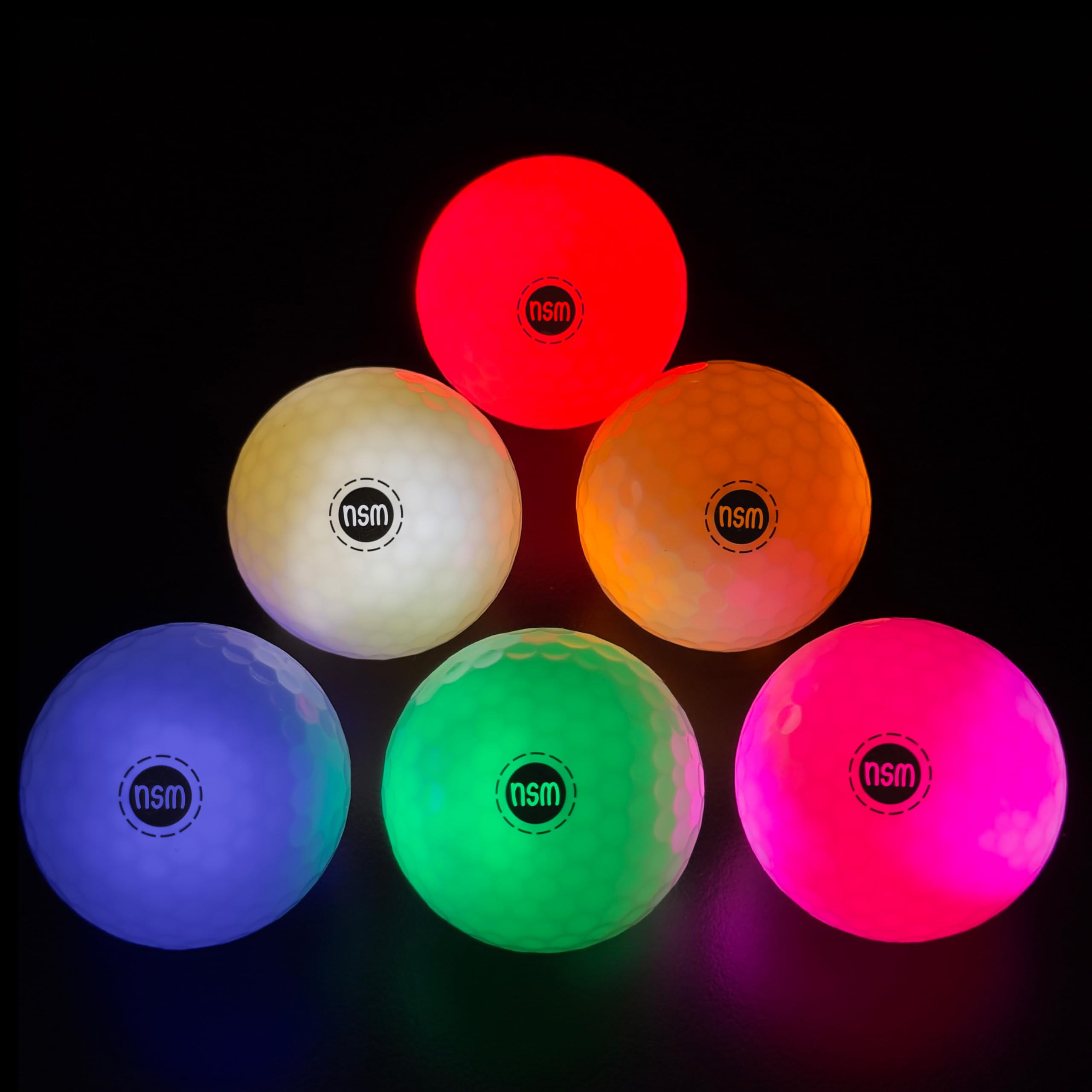 Glow in The Dark Golf Balls - Super Bright LED Night Golf Balls for Nighttime Practice (Pack of 6) - Perfect for Night Golf Games, Backyard Practice & Unique Golf Gifts