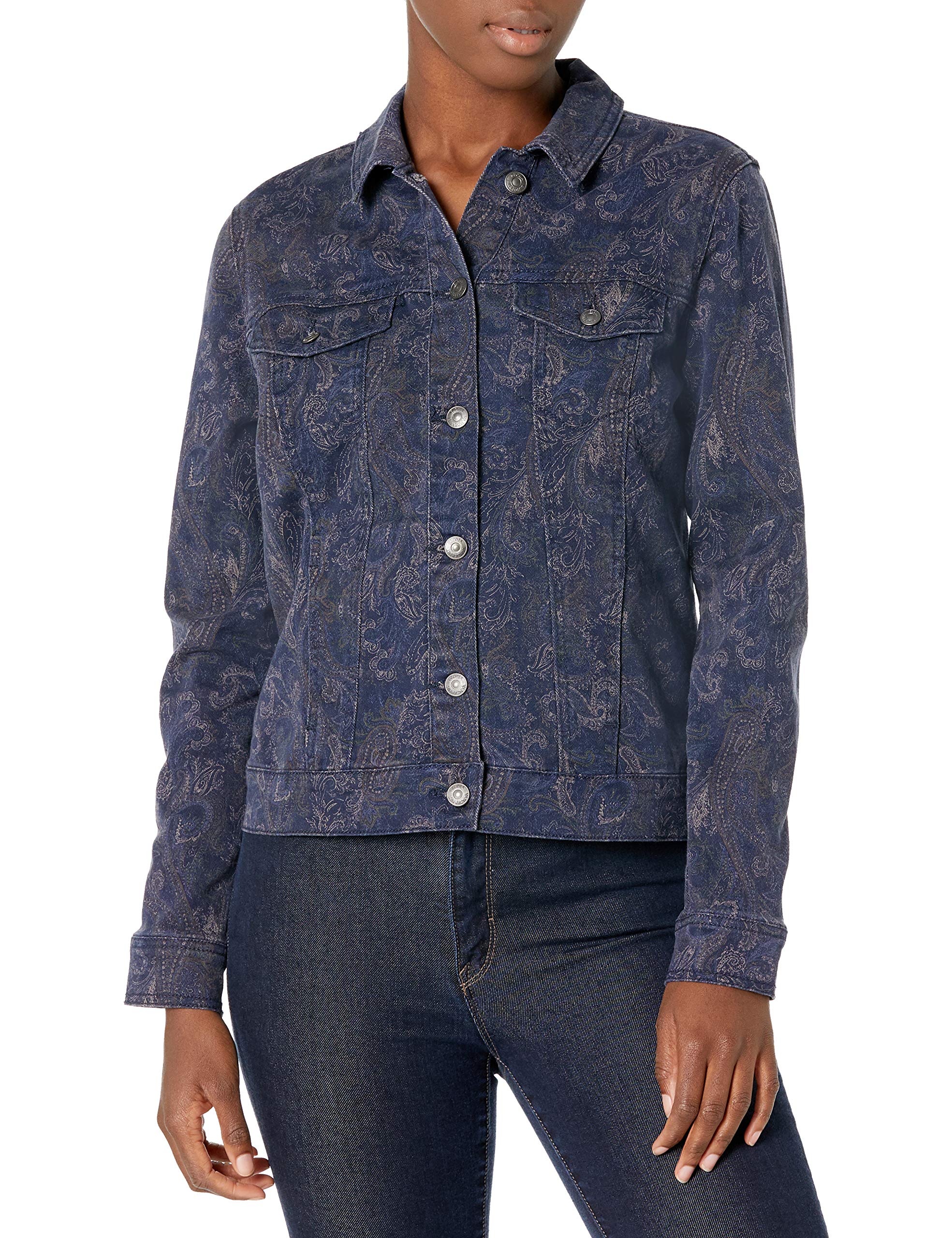 Gloria Vanderbilt Women's Amanda Denim Jean Jacket - Classic Stretch Denim Jacket for Women, Comfortable & Stylish Casual Wear for Everyday Outfits, Date Nights & Weekend Adventures