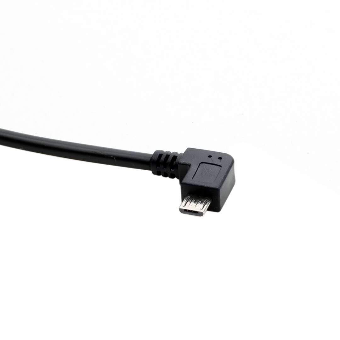 5M USB 2.0 A to Micro B Charging Cable - 90 Degree Left Angle Power Cord with 5pc Wire Clips - Compatible with Garmin Dash Cam 55 Mini 2, Vehicle GPS, Backup Cameras, CCTV & Camcorders - Perfect for Car Dashboard Installation & Home Security Systems