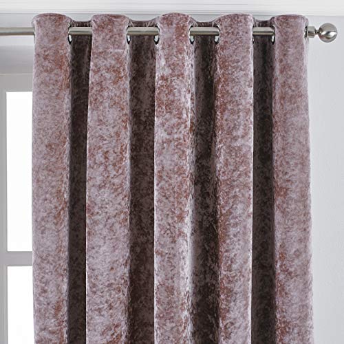 Paoletti Verona Crushed Velvet Eyelet Curtains - Luxury Blackout Drapes for Living Room & Bedroom - Elegant Window Treatments for Home Decor