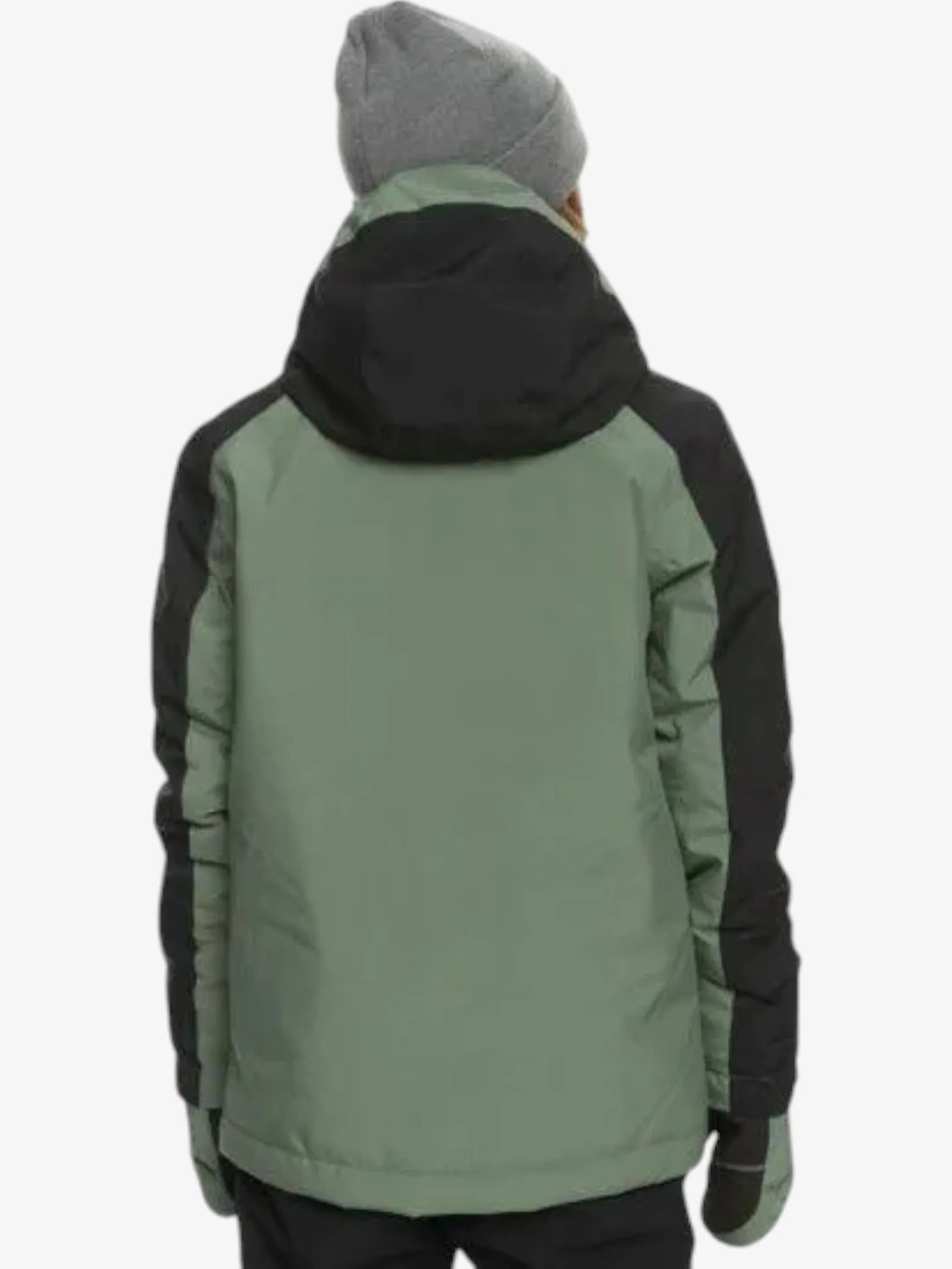 Quiksilver Mission Block Snow Jacket for Kids - Green & Black - Warm Winter Coat for Boys & Girls - Perfect for Skiing, Snowboarding & Outdoor Adventures